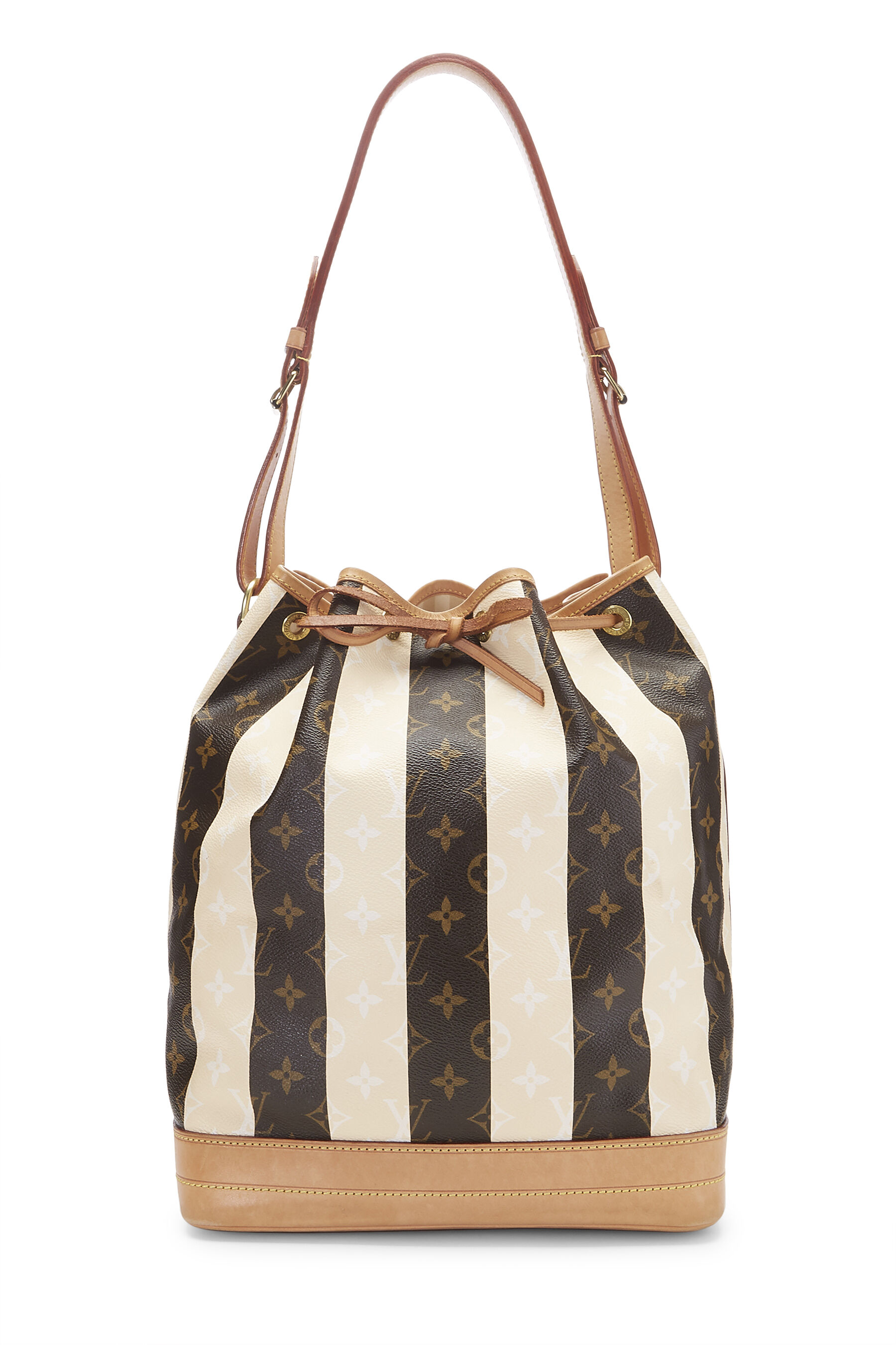 Women's Louis Vuitton Monogram Canvas Cream Rayures Noé Petite in Cream