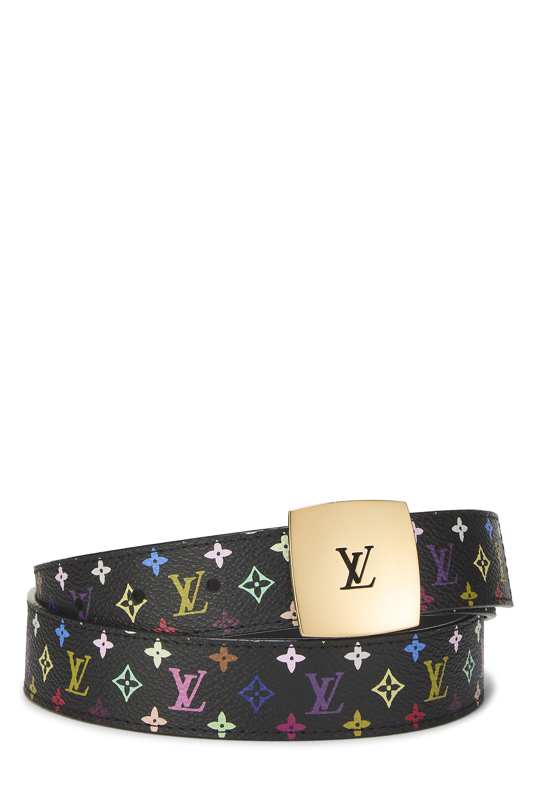 Women's Louis Vuitton Takashi Murakami X Louis Vuitton Black Monogram Multicolore Ceinture 85 in Black