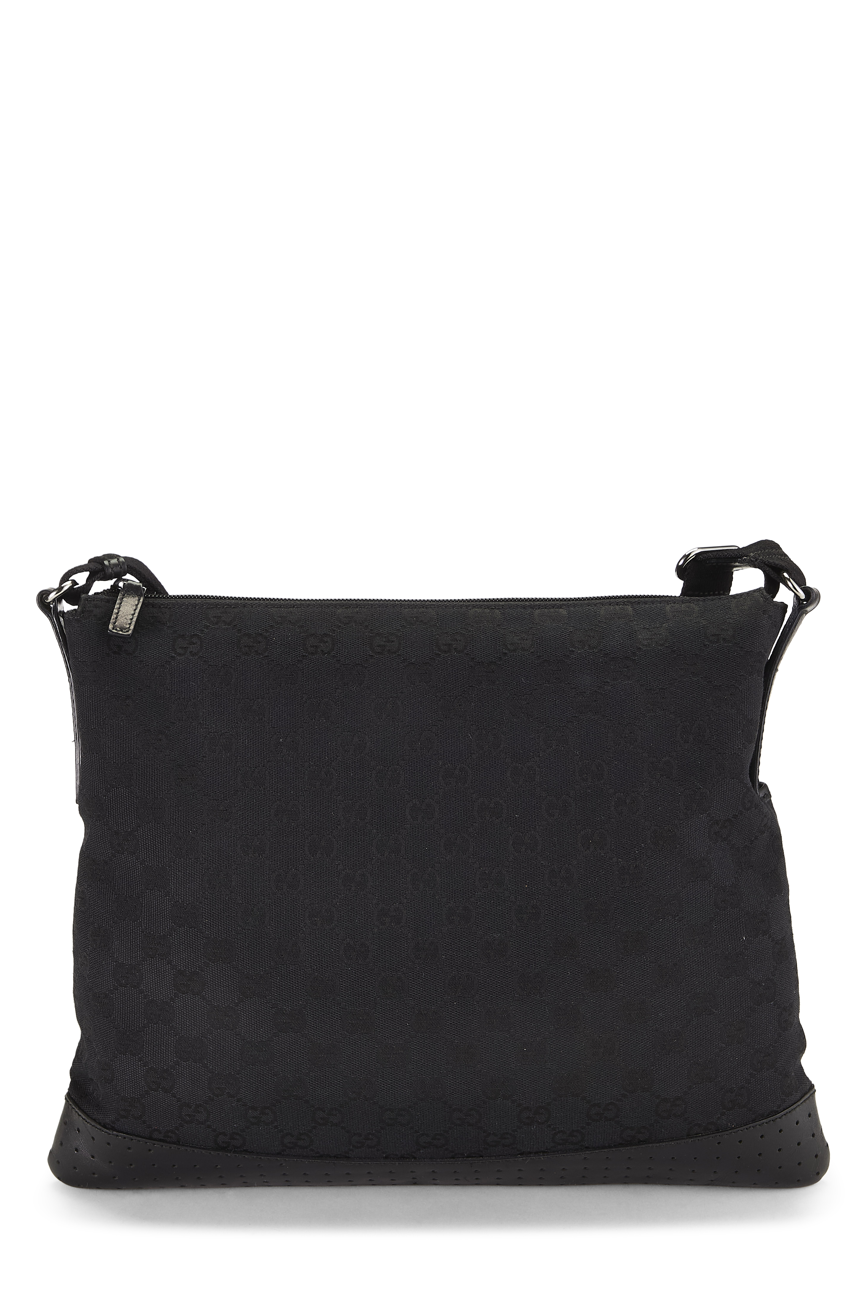 Women's Fabric Gucci Black GG Canvas Perforated Messenger Large in Black Large