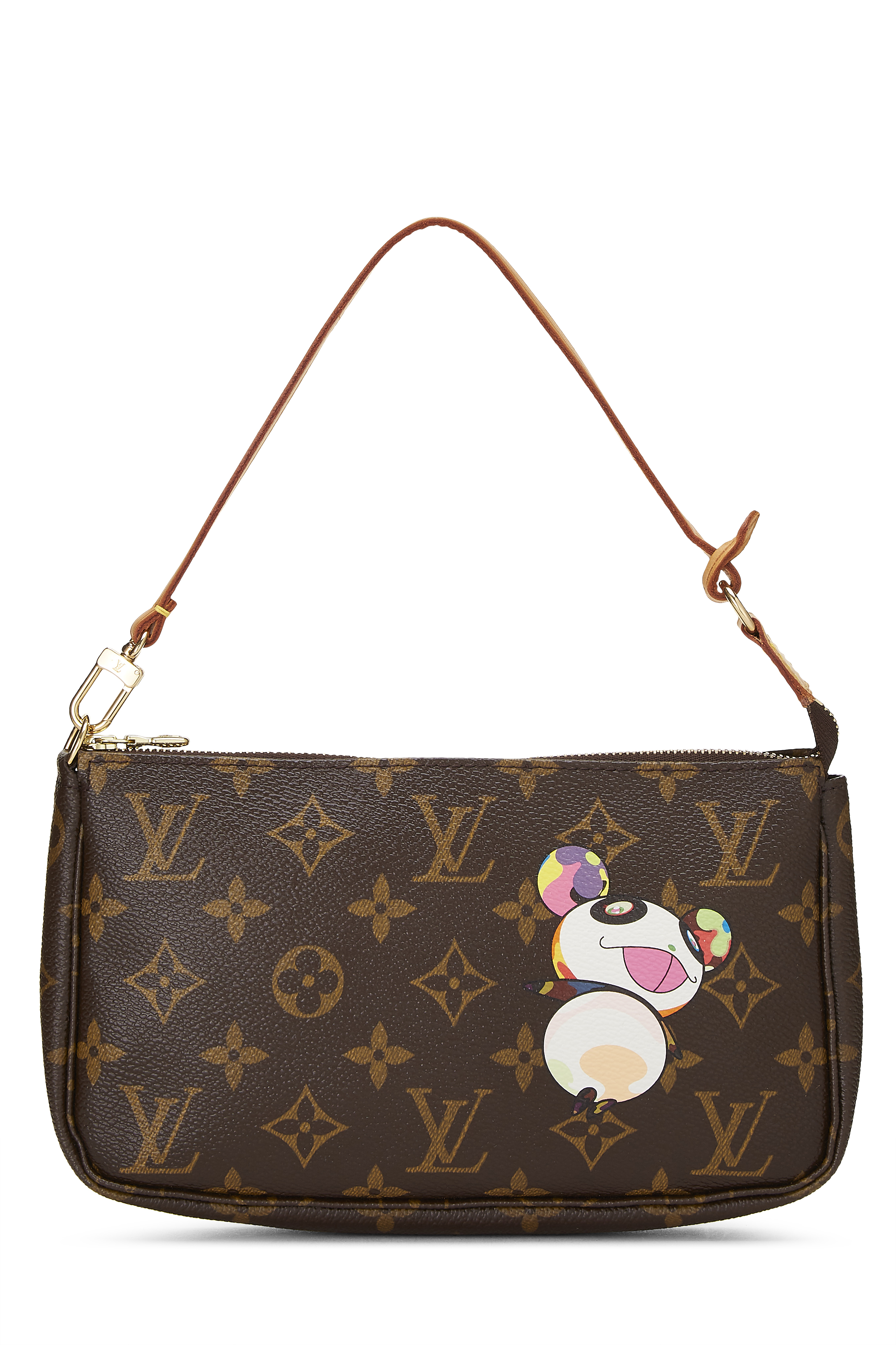 Women's Louis Vuitton Takashi Murakami x Louis Vuitton Monogram Canvas Panda Pochette Accessoires in Brown