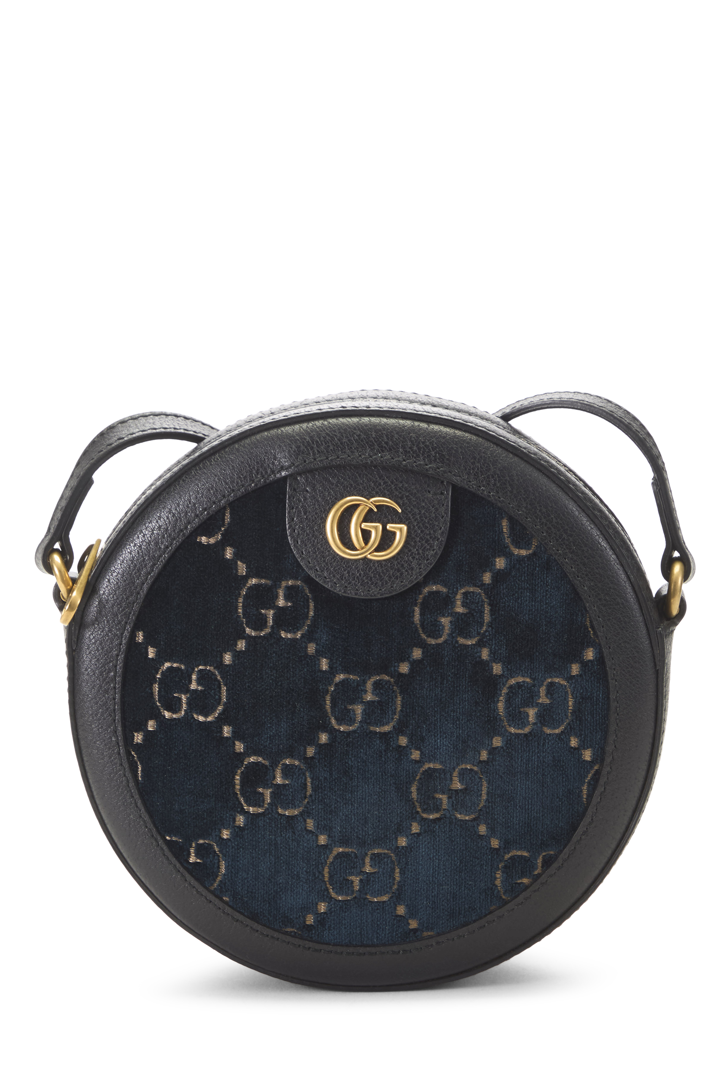 Women's Gucci Blue GG Velvet Round Shoulder Bag Small in Blue Small