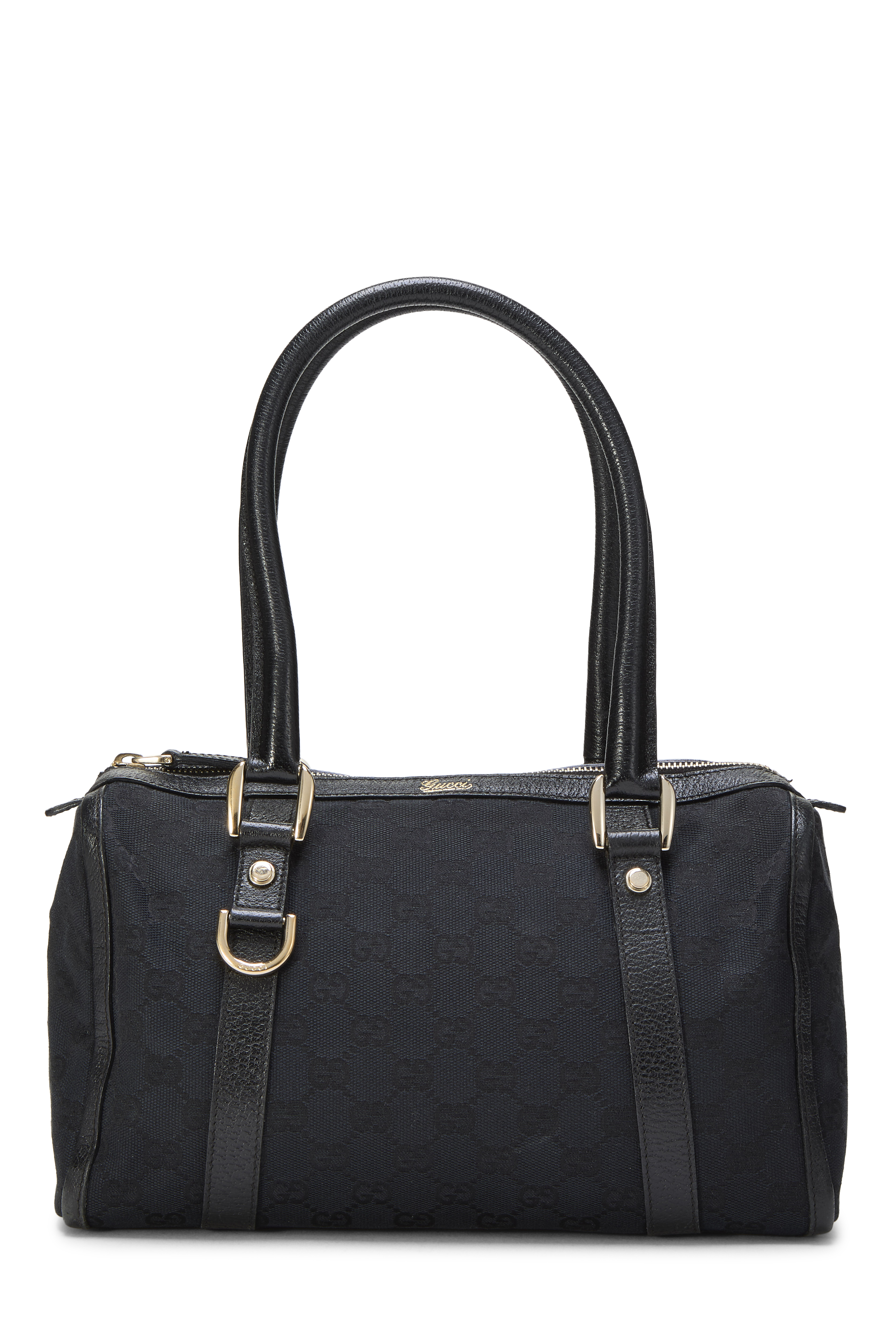 Women's Gucci Black Original GG Canvas D-Ring Abbey Boston Handbag in Black