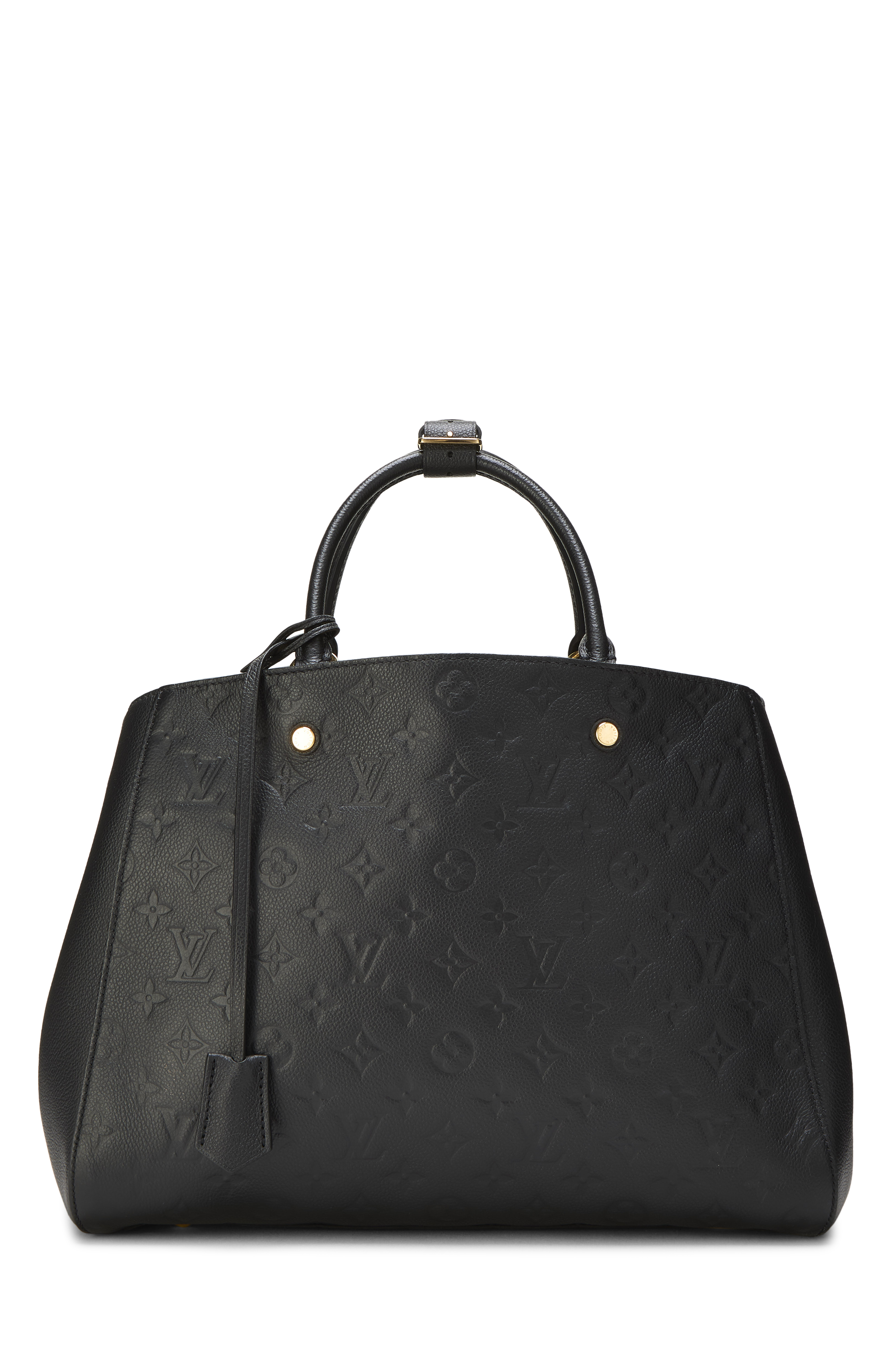 Women's Louis Vuitton Black Monogram Empreinte Montaigne MM in Black MM