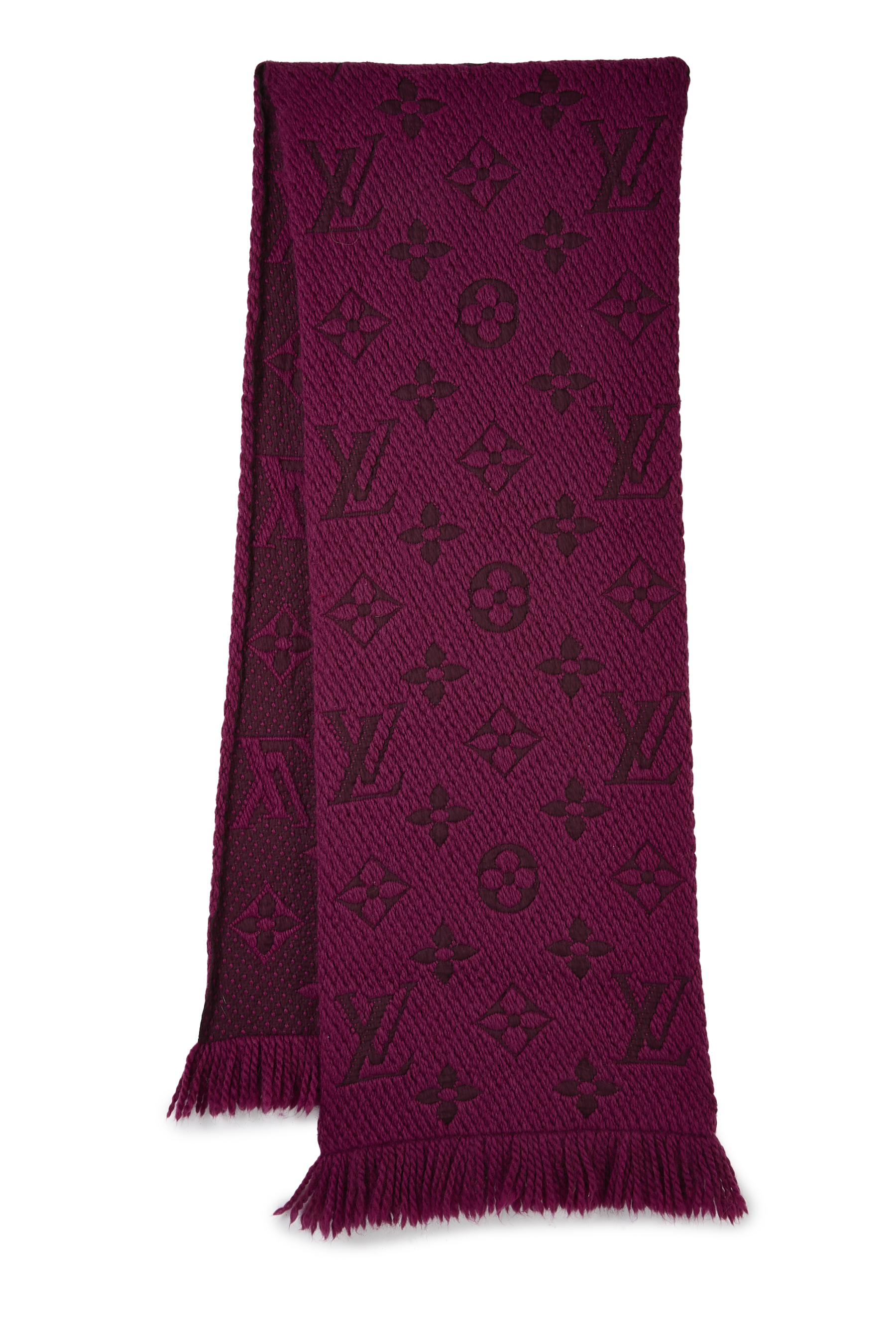Women's Louis Vuitton Purple Wool Logomania Scarf in Purple