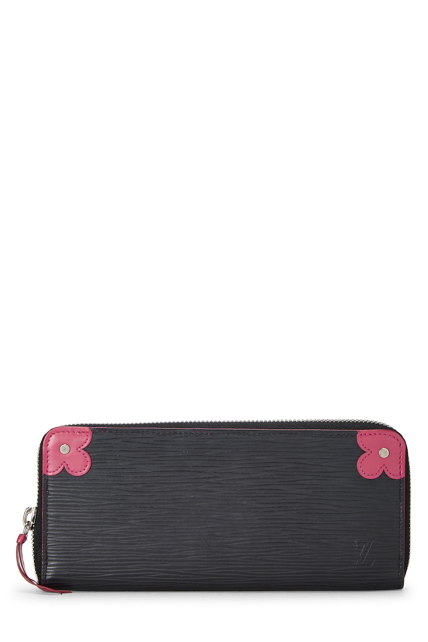 Women's Louis Vuitton Black Epi Blooming Corners Clemence Wallet in Black