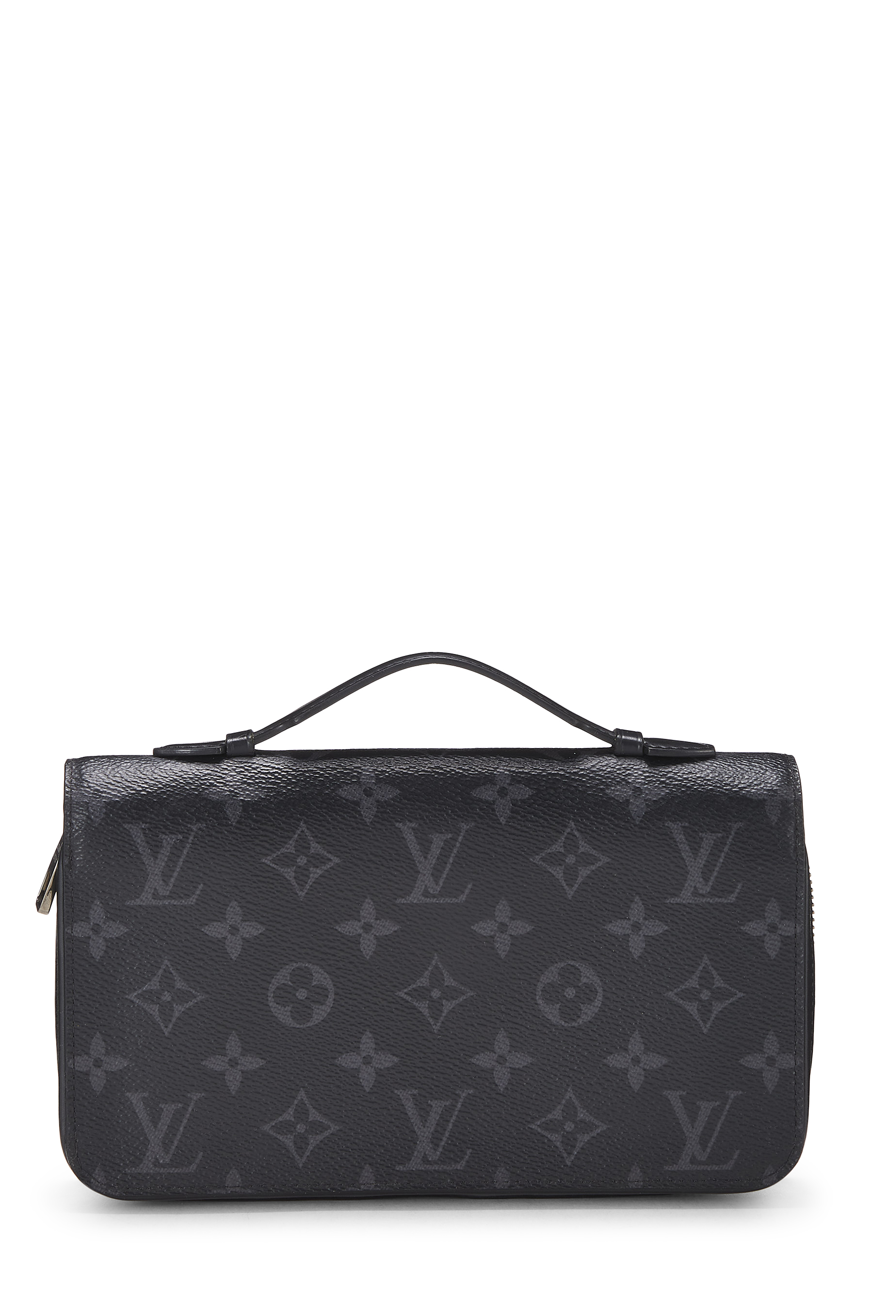 Women's Leather Louis Vuitton Black Monogram Eclipse Zippy XL in Black