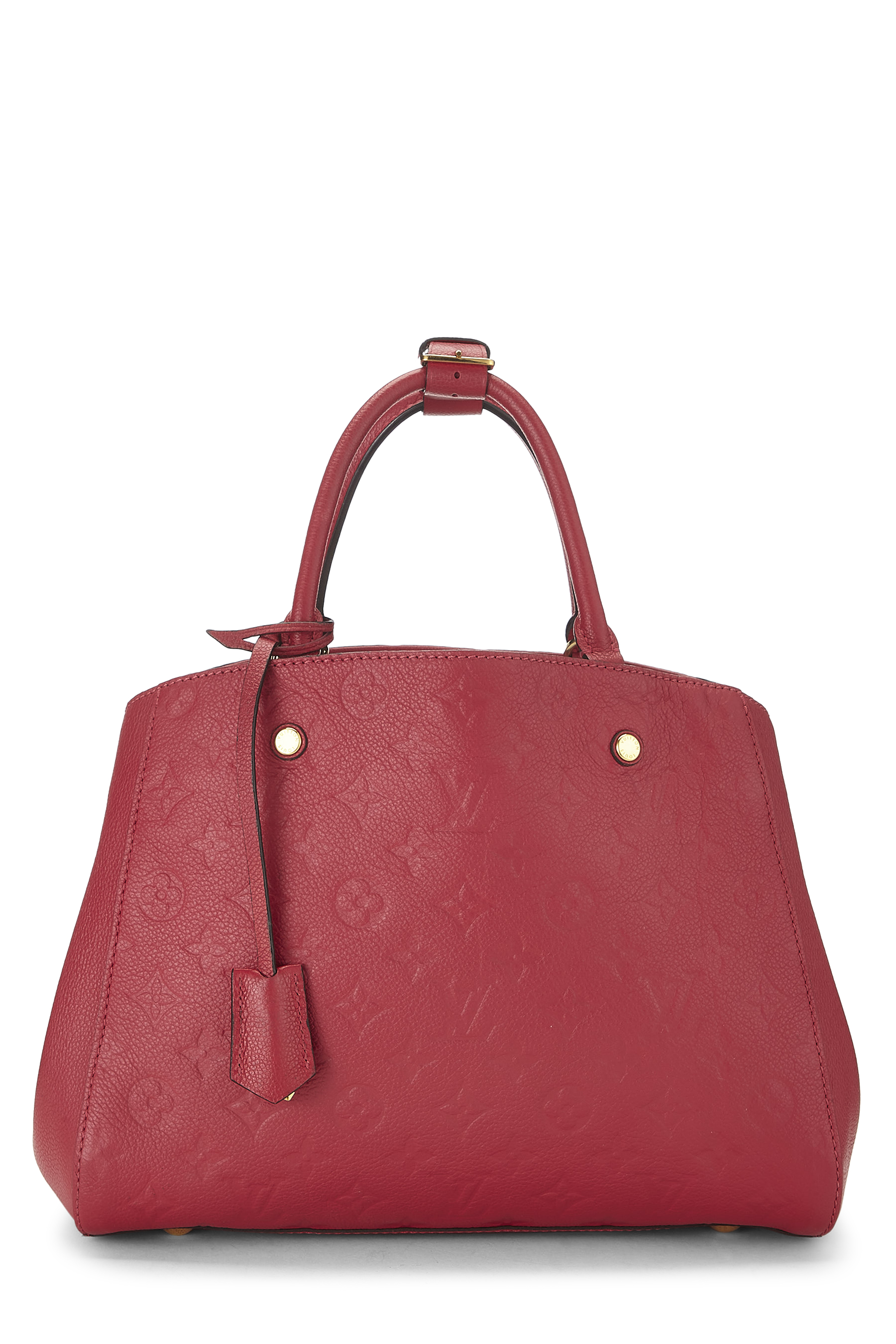 Women's Louis Vuitton Red Monogram Empreinte Montaigne MM in Red MM
