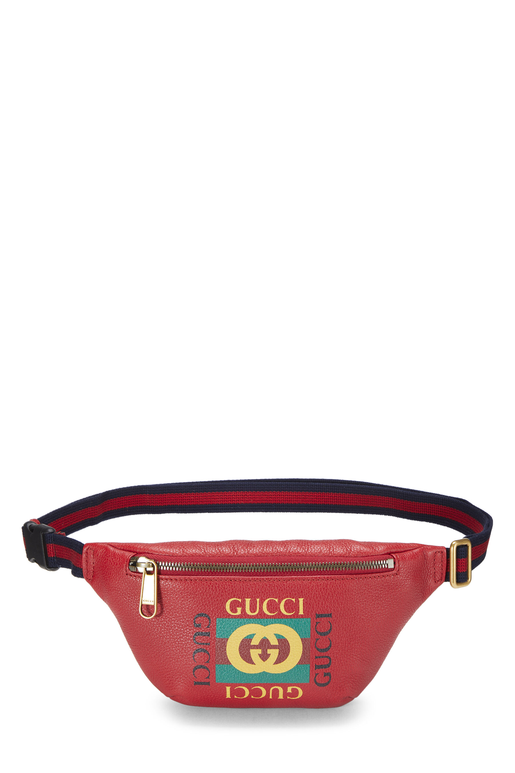 Women's Gucci Red Leather Logo Belt Bag Small in Red