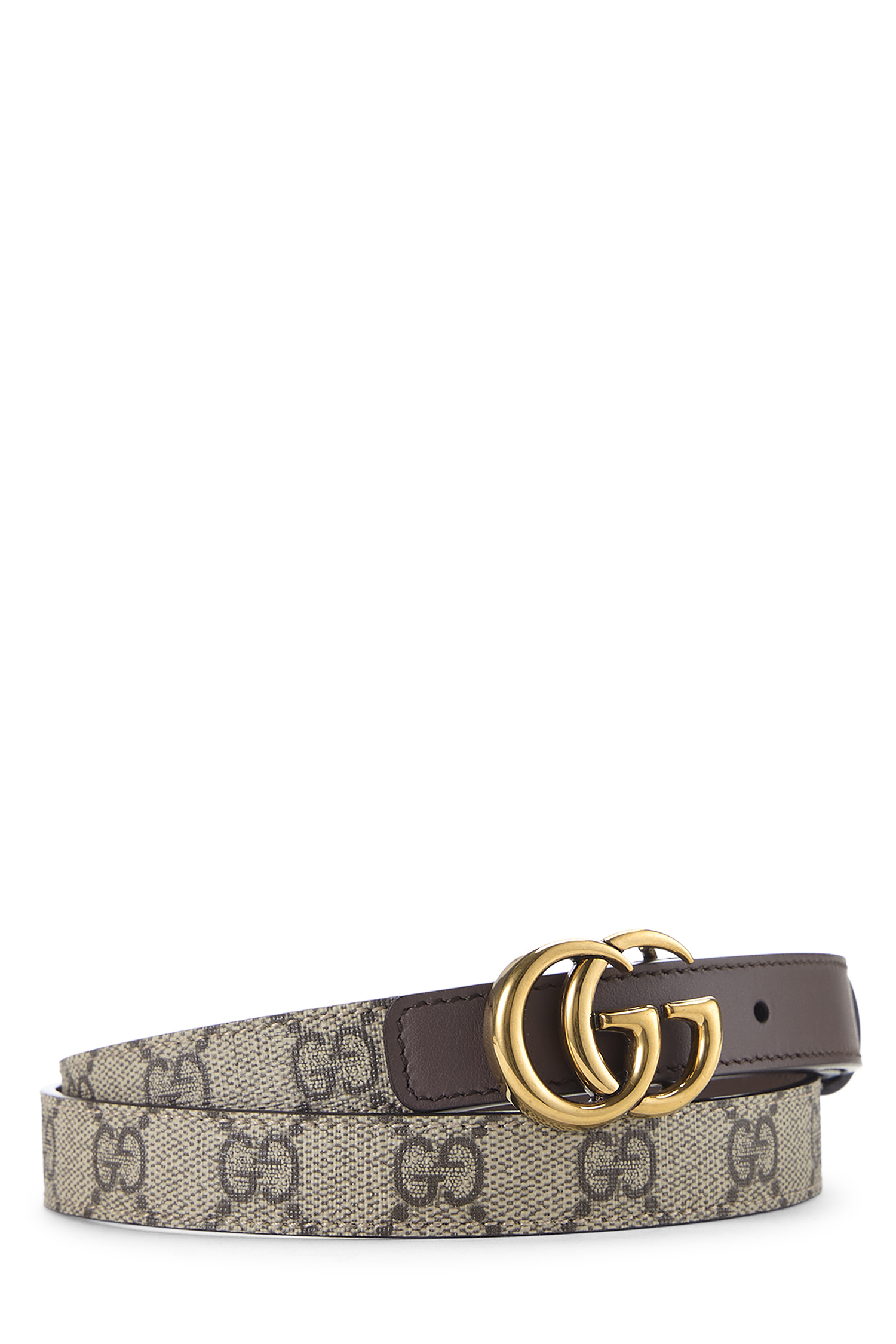Women's Gucci Brown GG Supreme Canvas Marmont Belt 85 in Brown