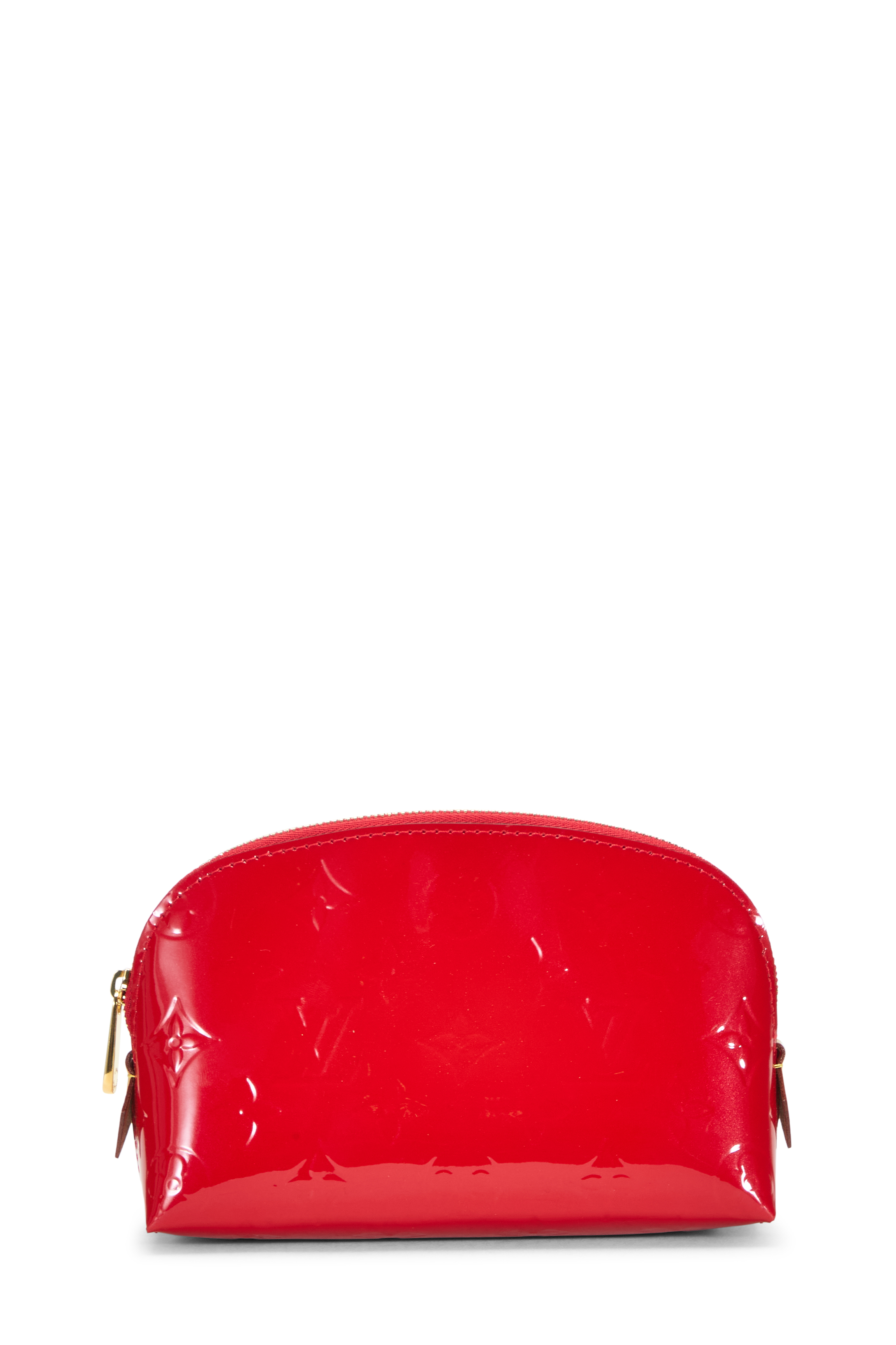 Women's Louis Vuitton Red Monogram Vernis Pochette Cosmetique in Red