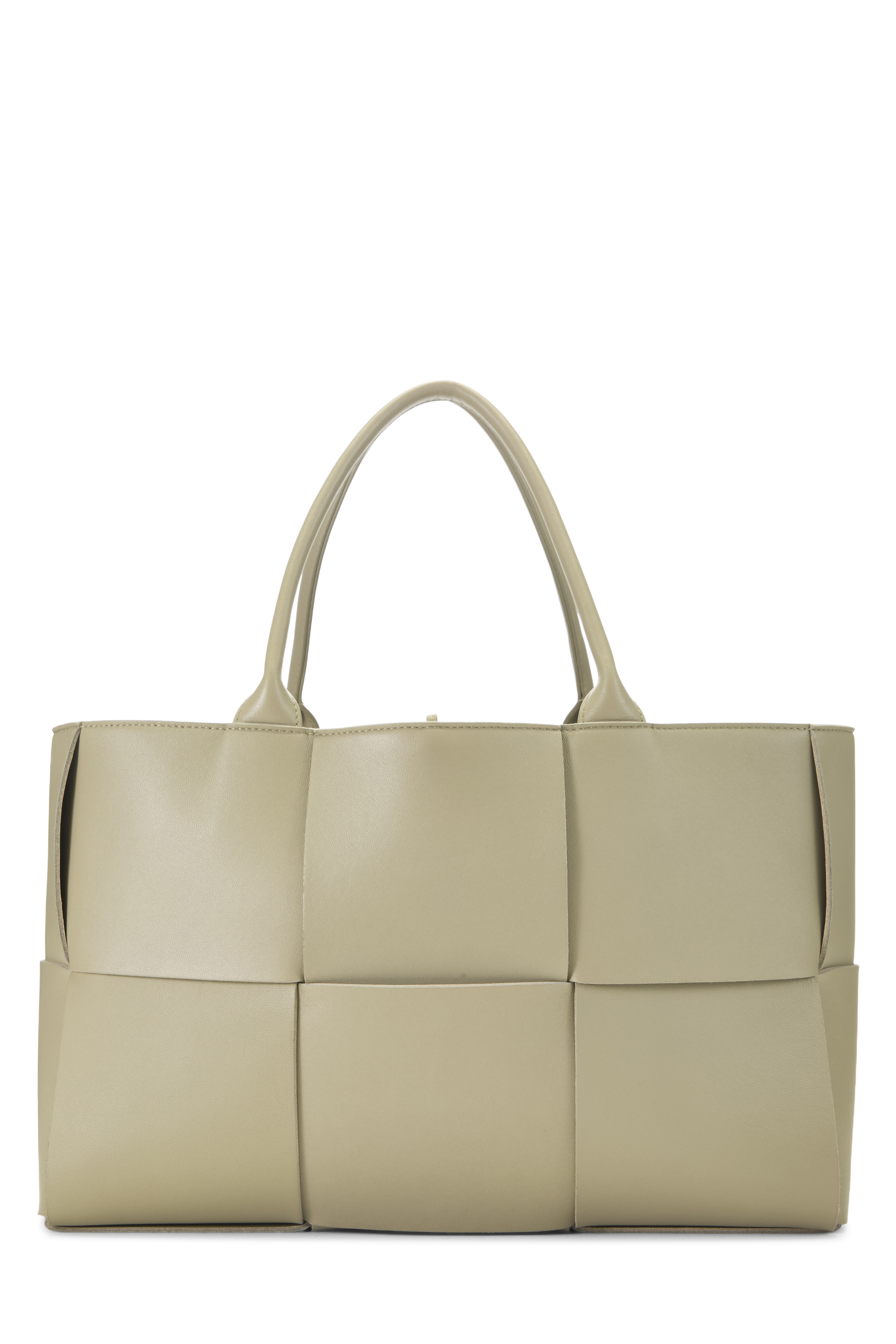 Women's Bottega Veneta Green Calfskin Maxi Intrecciato Arco Tote Medium in Green Medium