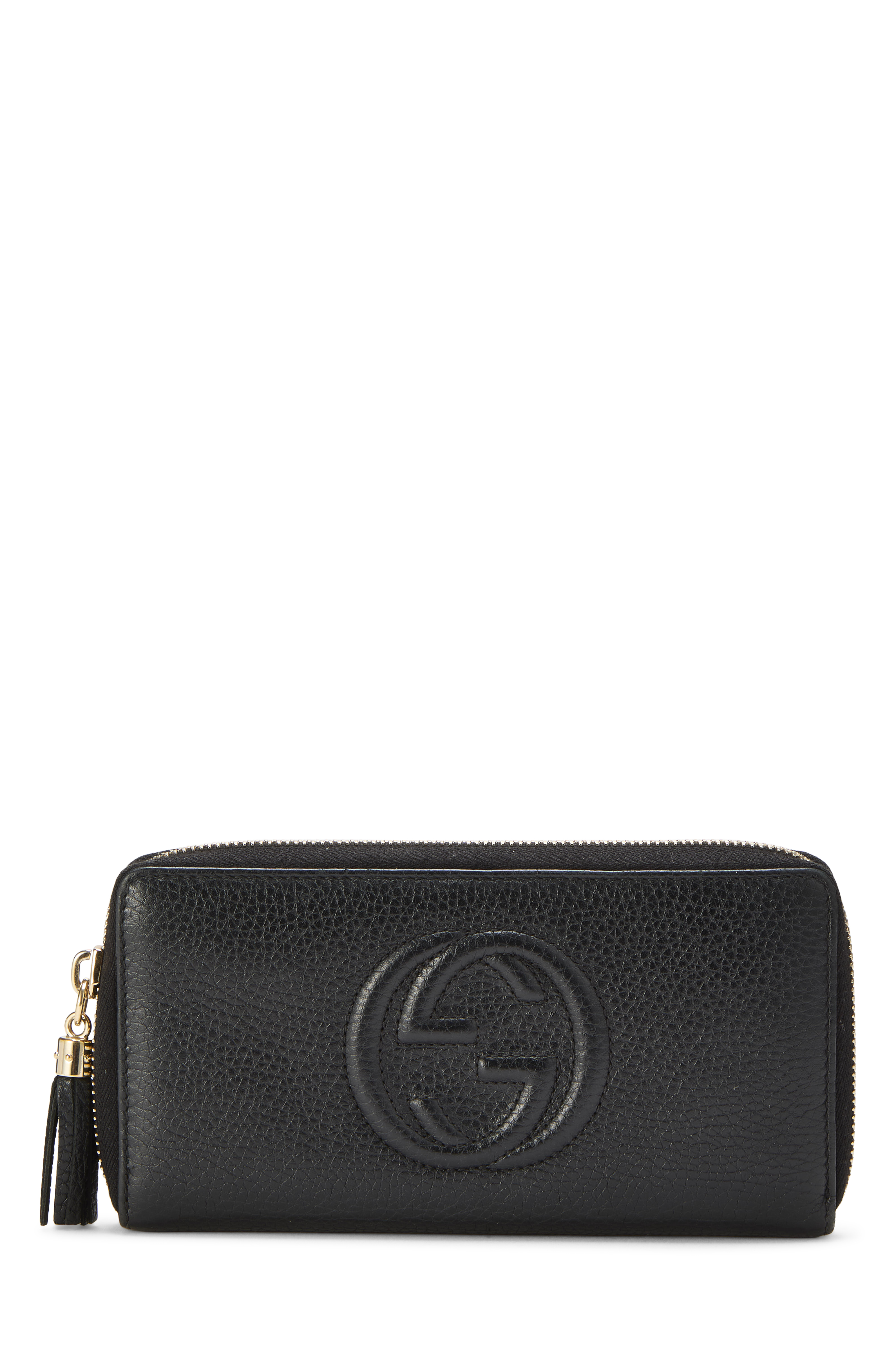 Women's Gucci Black Leather Soho Zip Around Wallet in Black