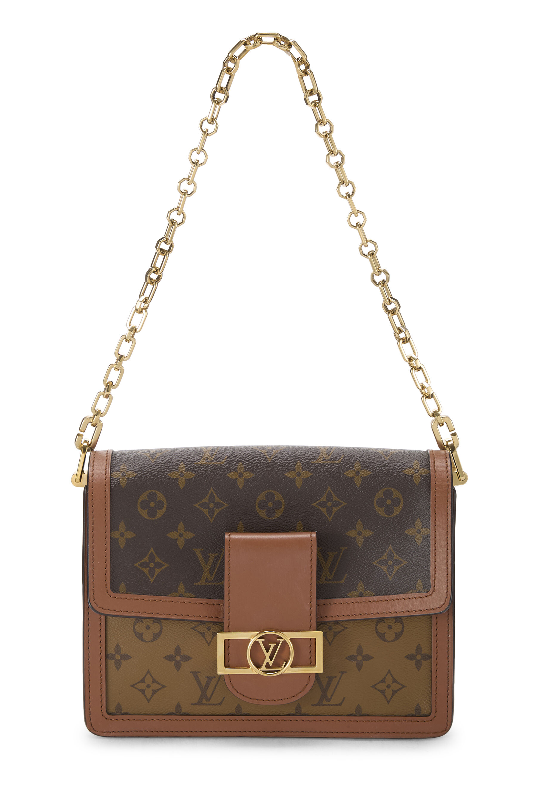 Women's Louis Vuitton Monogram Reversed Dauphine MM in Brown MM