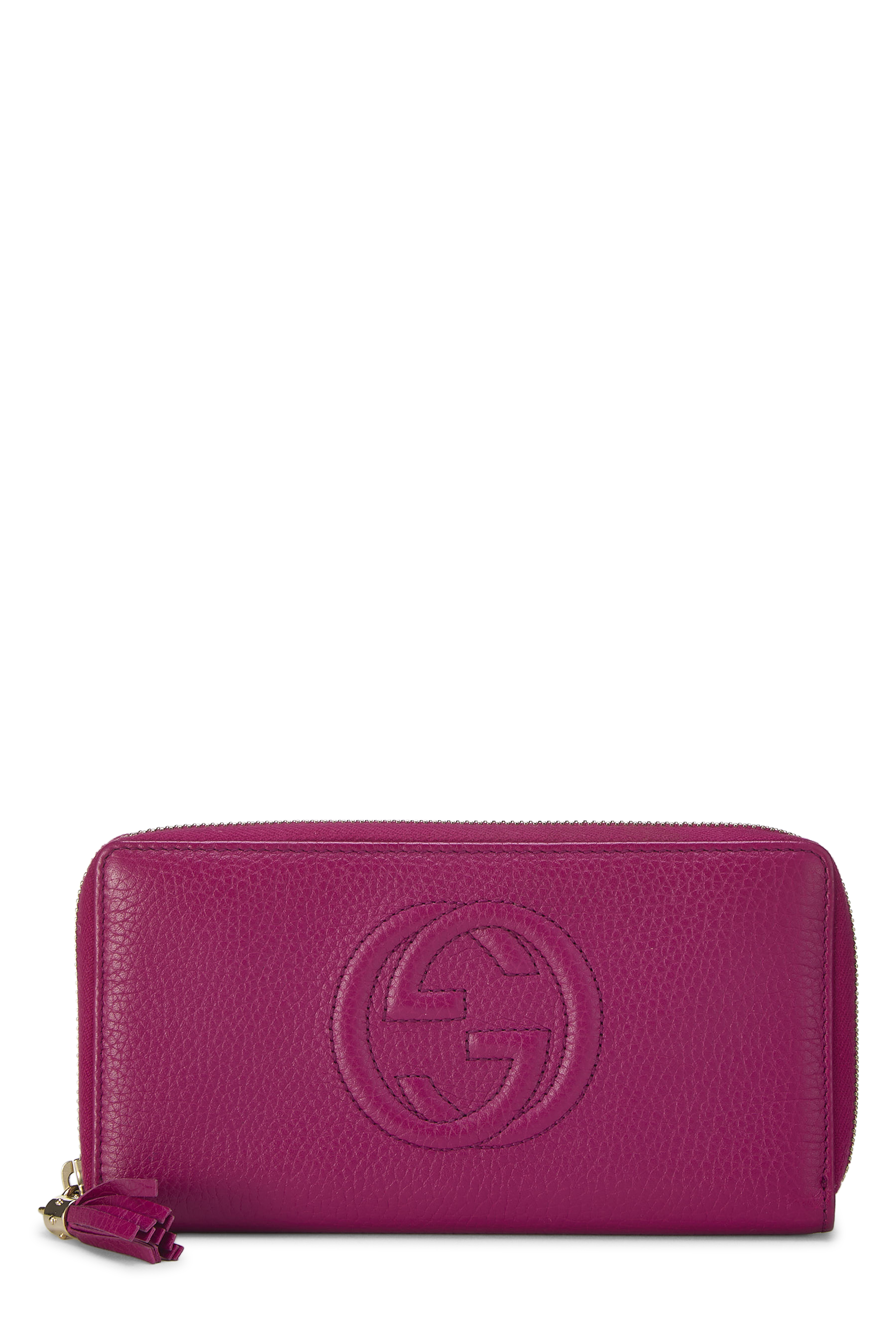 Women's Gucci Pink Leather Soho Zip Around Wallet in Pink