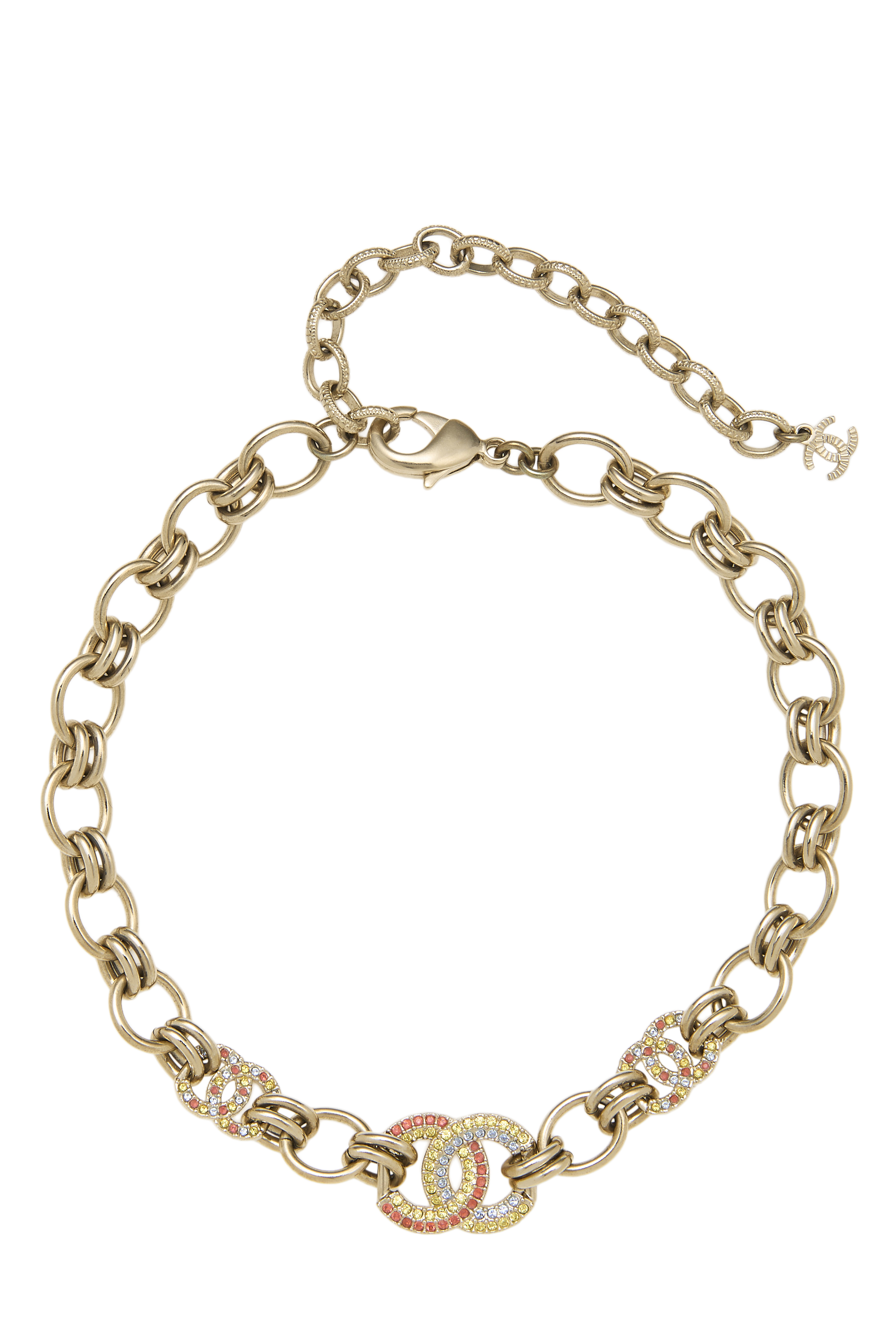 Women's Chanel Multicolor Crystal 'CC' Choker in Multi