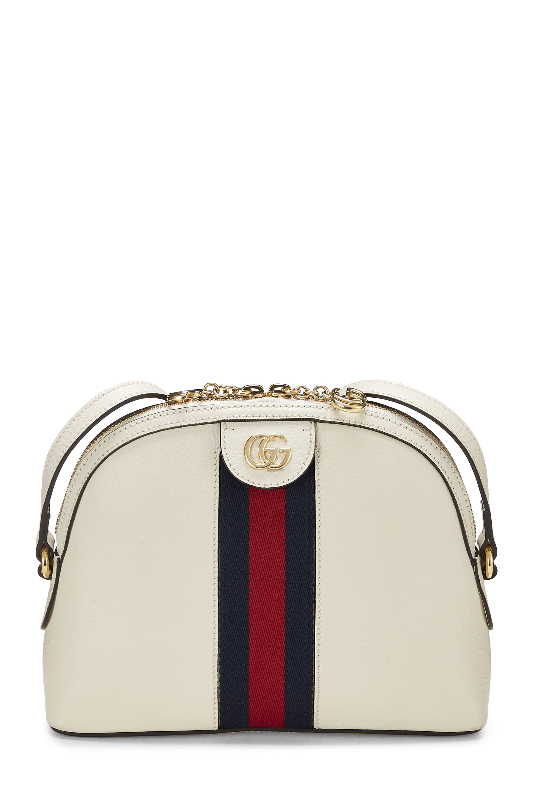 Women's Gucci White Leather Ophidia Dome Shoulder Bag Small in White