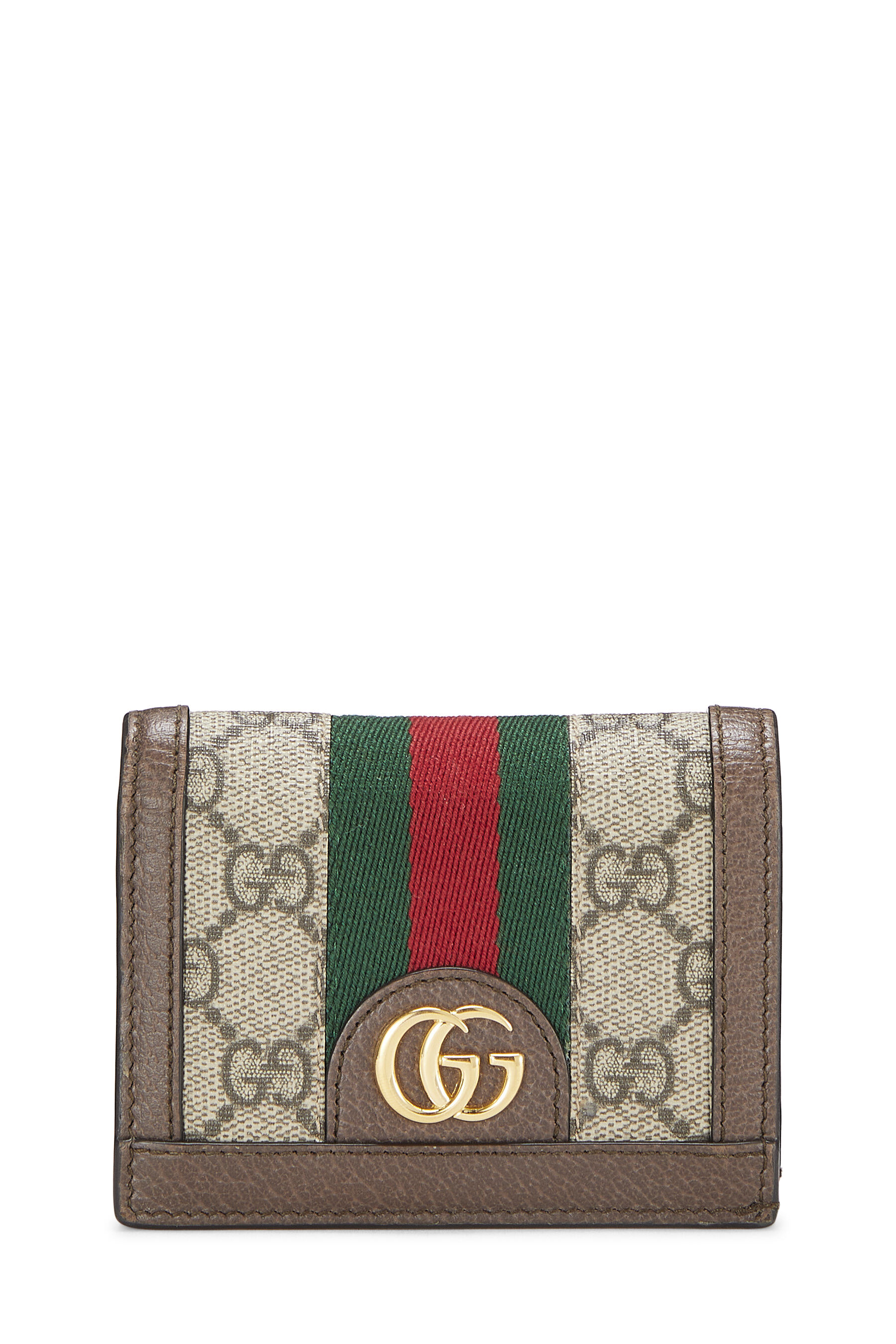 Women's Gucci Original GG Supreme Canvas Ophidia Compact Wallet in Brown