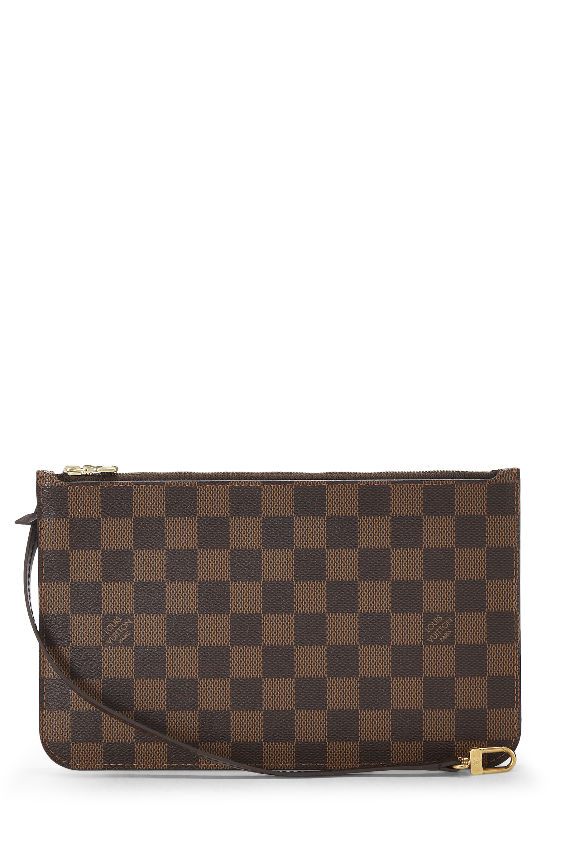 Women's Louis Vuitton Damier Ebene Neverfull Pouch MM NM in Brown MM