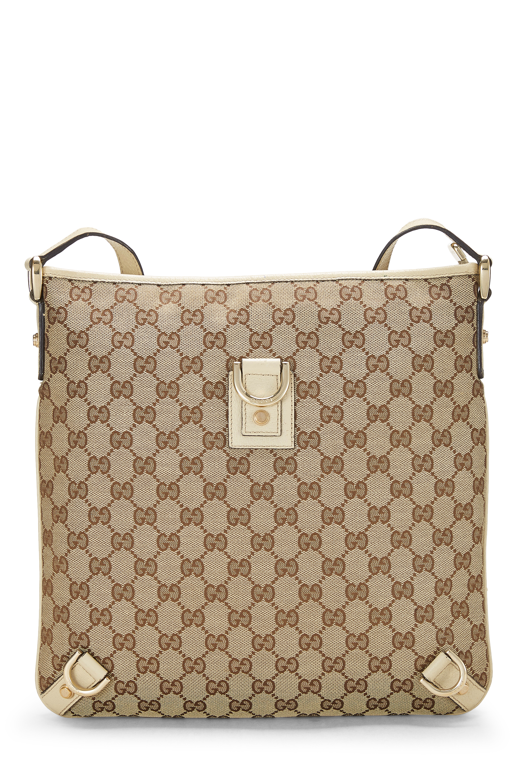 Women's Gucci Original GG Canvas D-Ring Abbey Messenger in White
