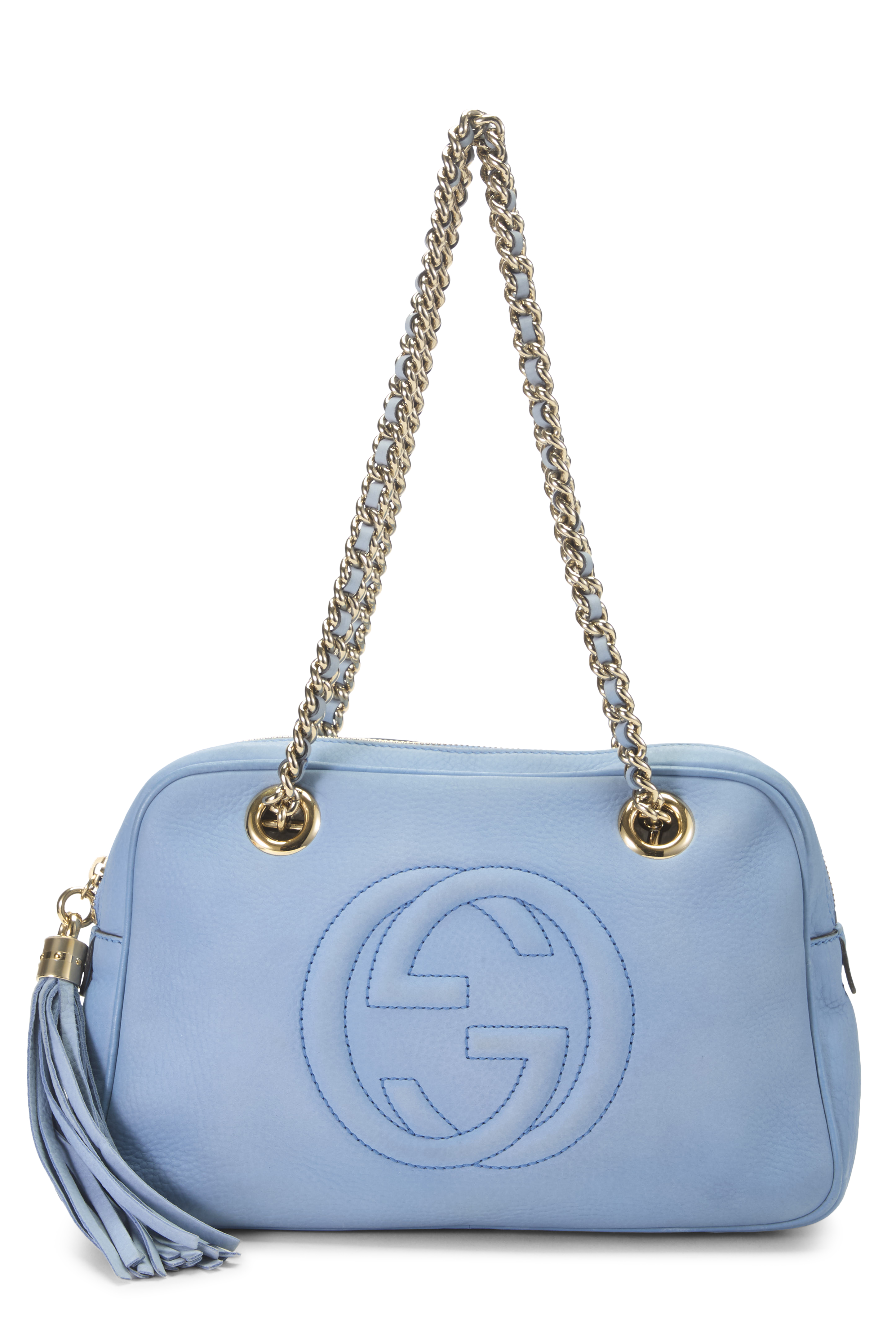 Women's Gucci Blue Leather Soho Chain Shoulder Bag in Blue