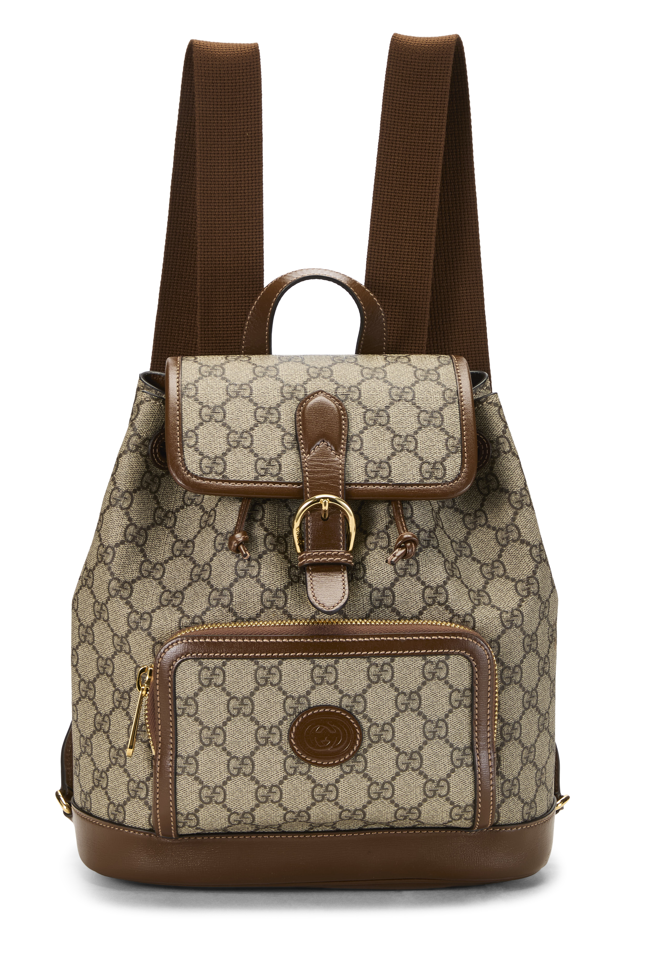 Women's Gucci Original GG Supreme Canvas Backpack in Brown