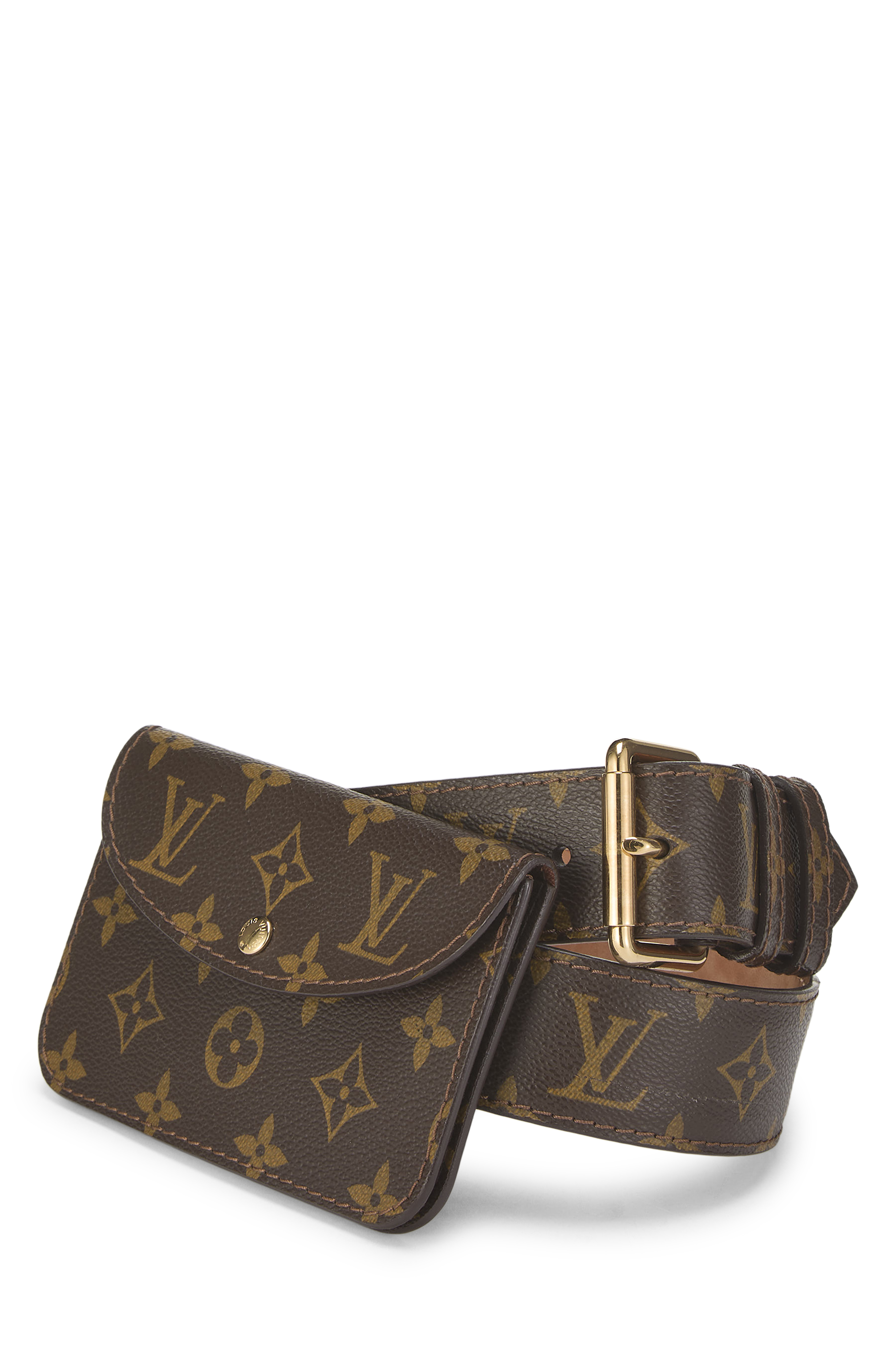 Women's Louis Vuitton Monogram Canvas Pochette Solo Belt Bag in Brown