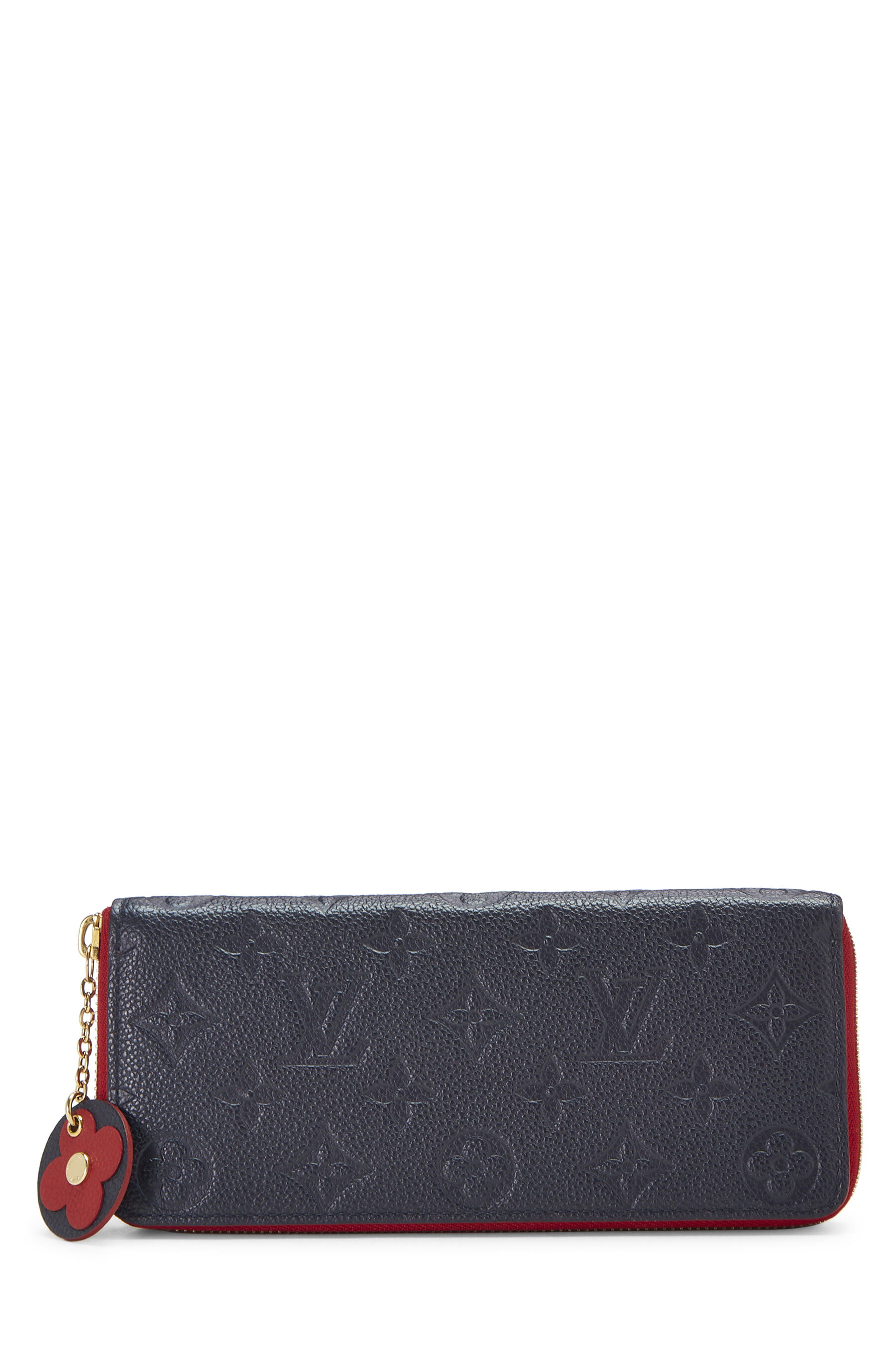 Women's Louis Vuitton Navy Empreinte Flower Clemence Continental Wallet in Navy
