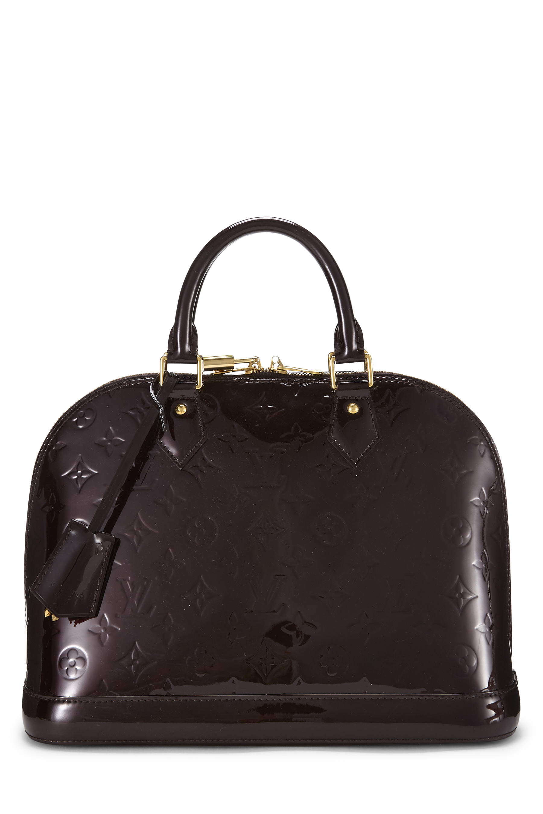 Women's Louis Vuitton Amarante Monogram Vernis Alma PM NM in Burgundy PM