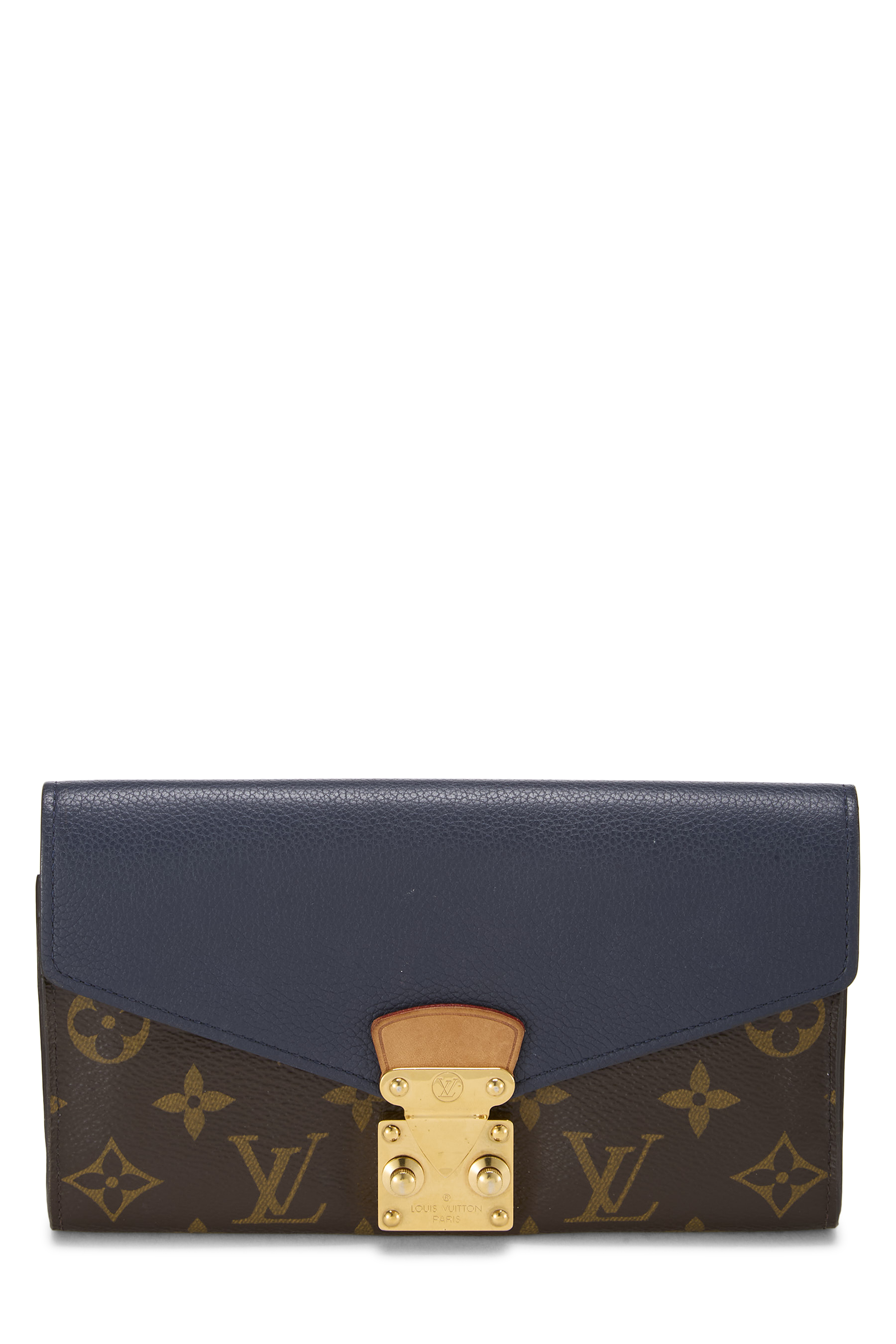 Women's Louis Vuitton Navy Monogram Canvas Pallas Wallet in Navy