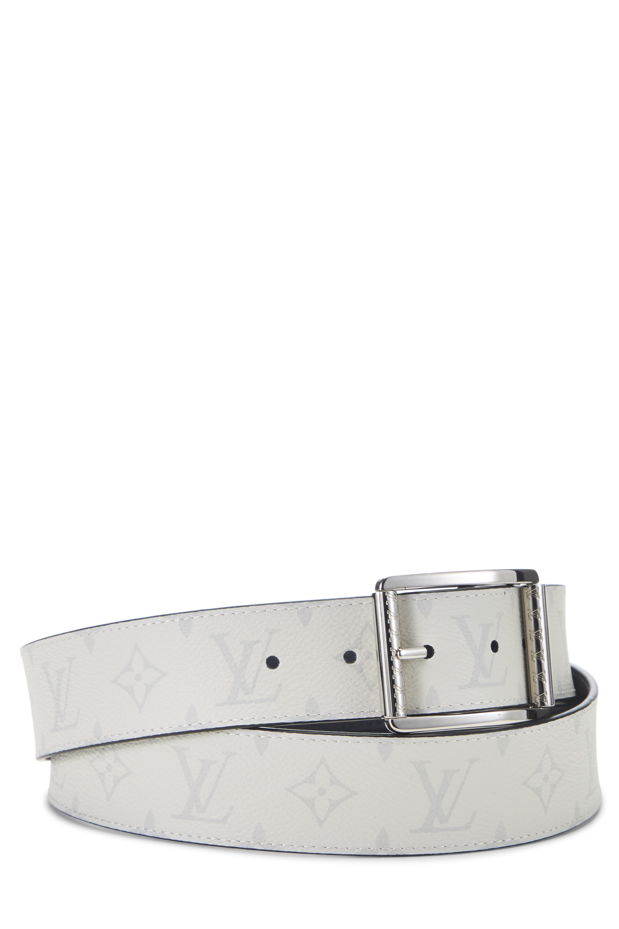 Women's Louis Vuitton White Monogram Ceinture Reverso Belt 120 in White