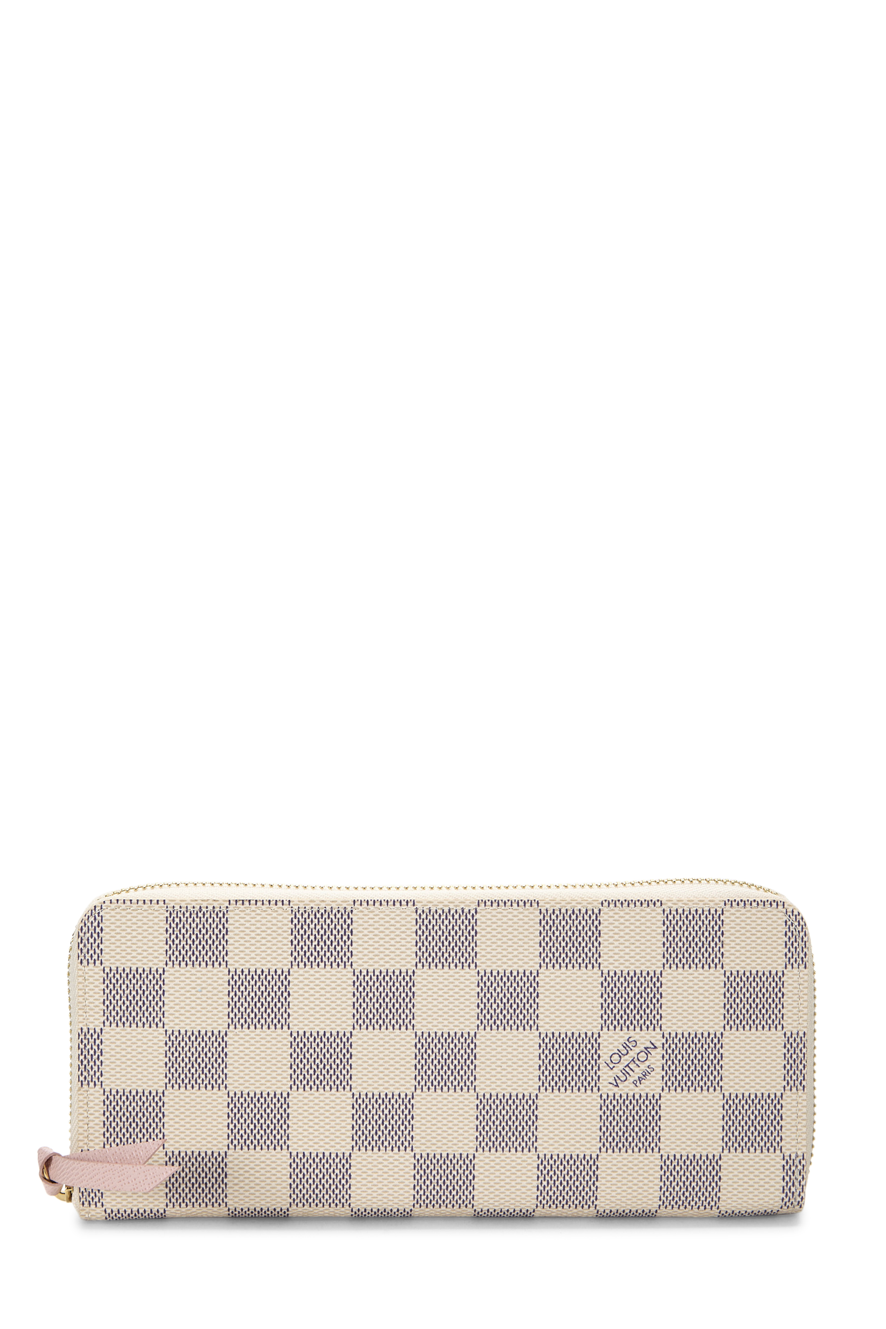 Women's Louis Vuitton Damier Azur Clemence Wallet in Pink