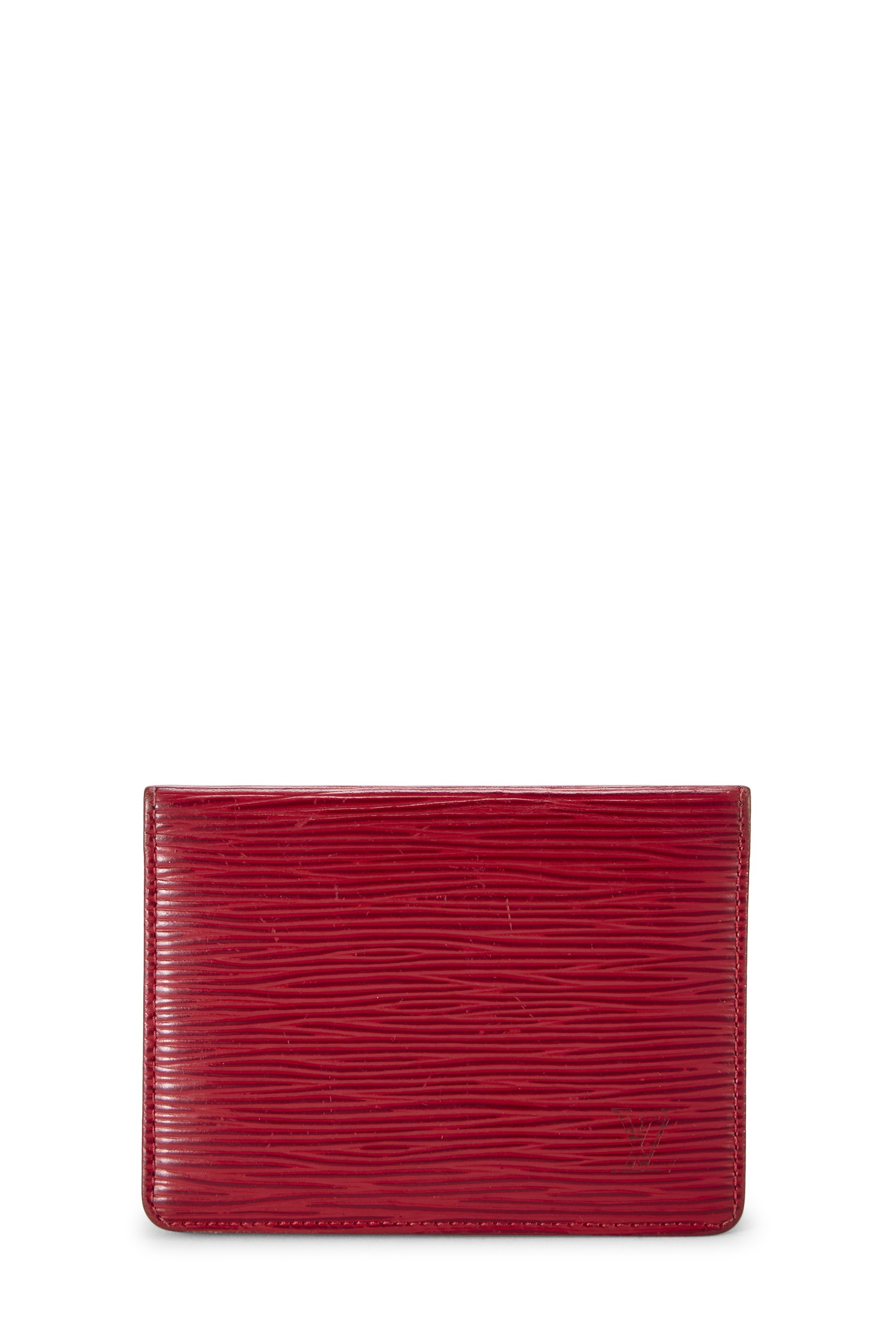 Women's Louis Vuitton Red Epi Porte 2 Cartes Vertical in Red