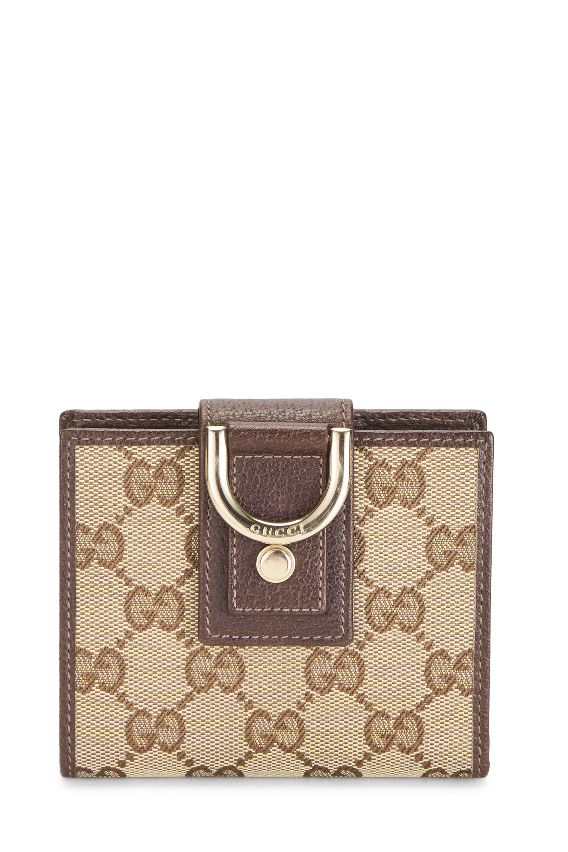 Women's Gucci Brown Original GG Canvas D-Ring Wallet in Brown