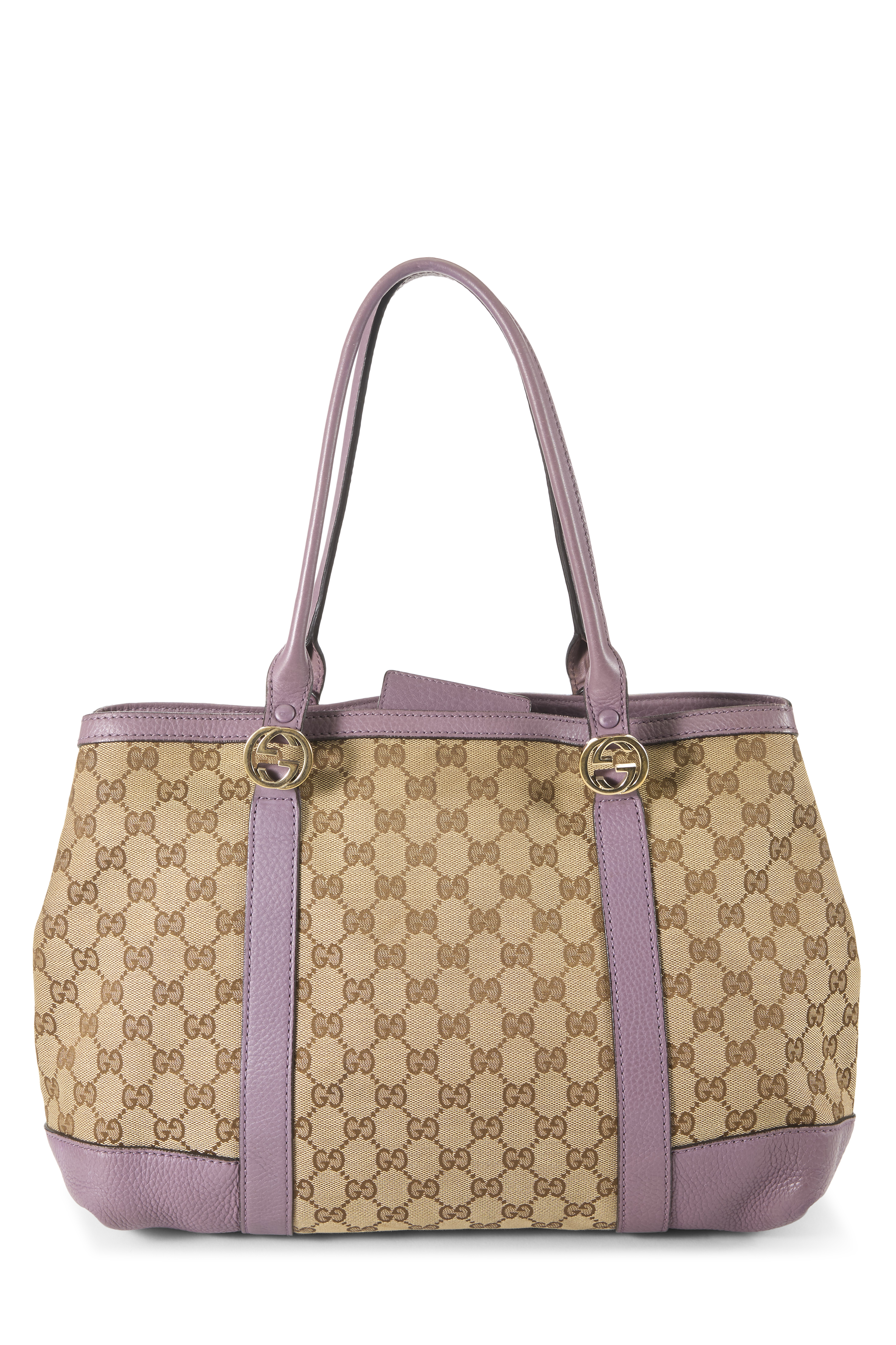 Women's Gucci Purple Original GG Canvas Miss GG Tote Large in Purple Large