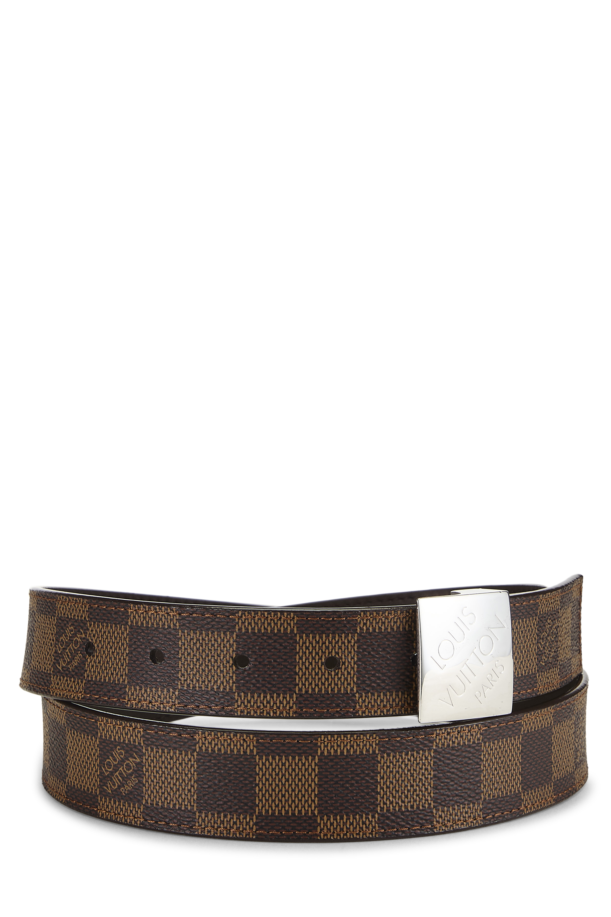 Women's Louis Vuitton Damier Ebene Ceinture Carre 95 in Brown
