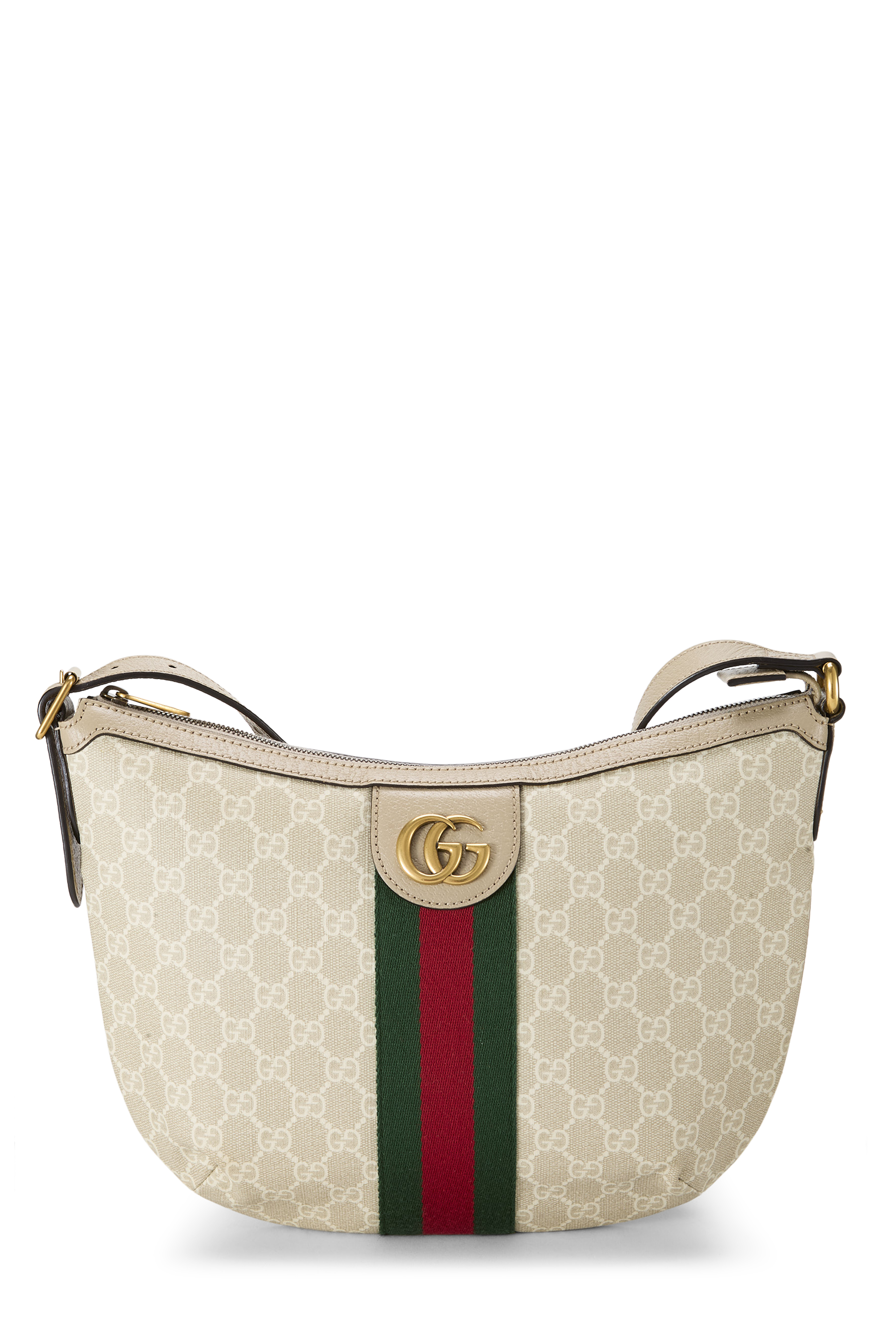 Women's Gucci White GG Supreme Ophidia Shoulder Bag Small in White Small