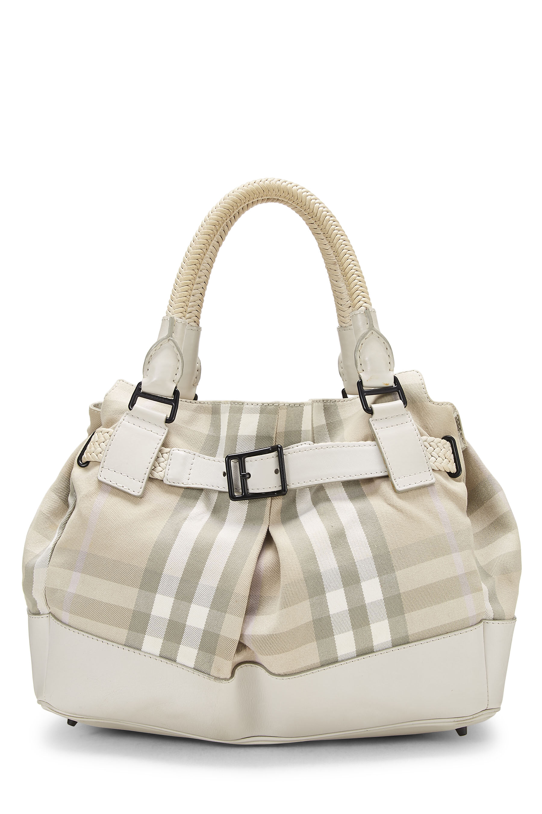 Women's Burberry Beige House Check Canvas Bucket Tote