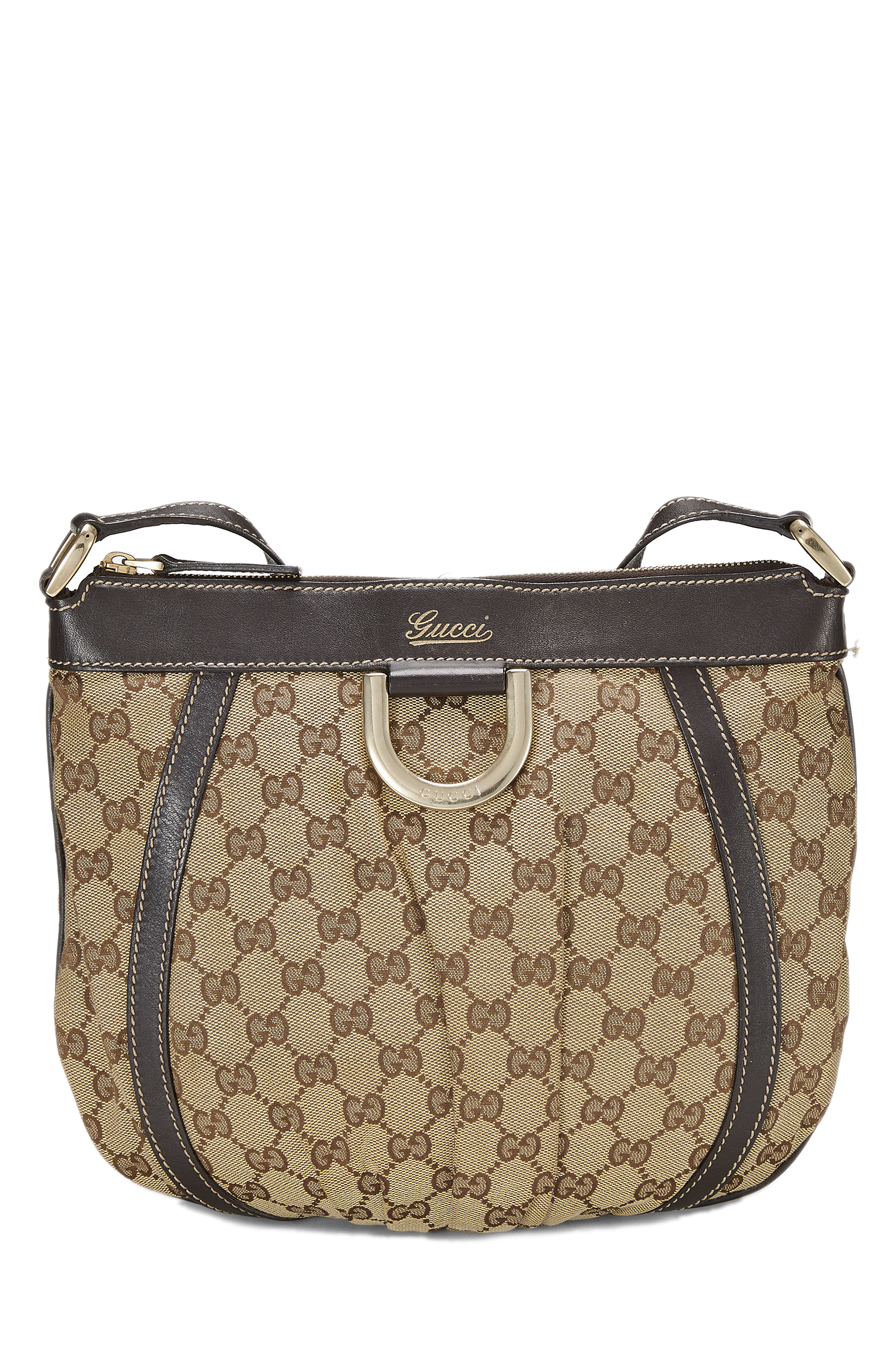 Women's Gucci Orginal GG Canvas D-Ring Abbey Messenger in Brown