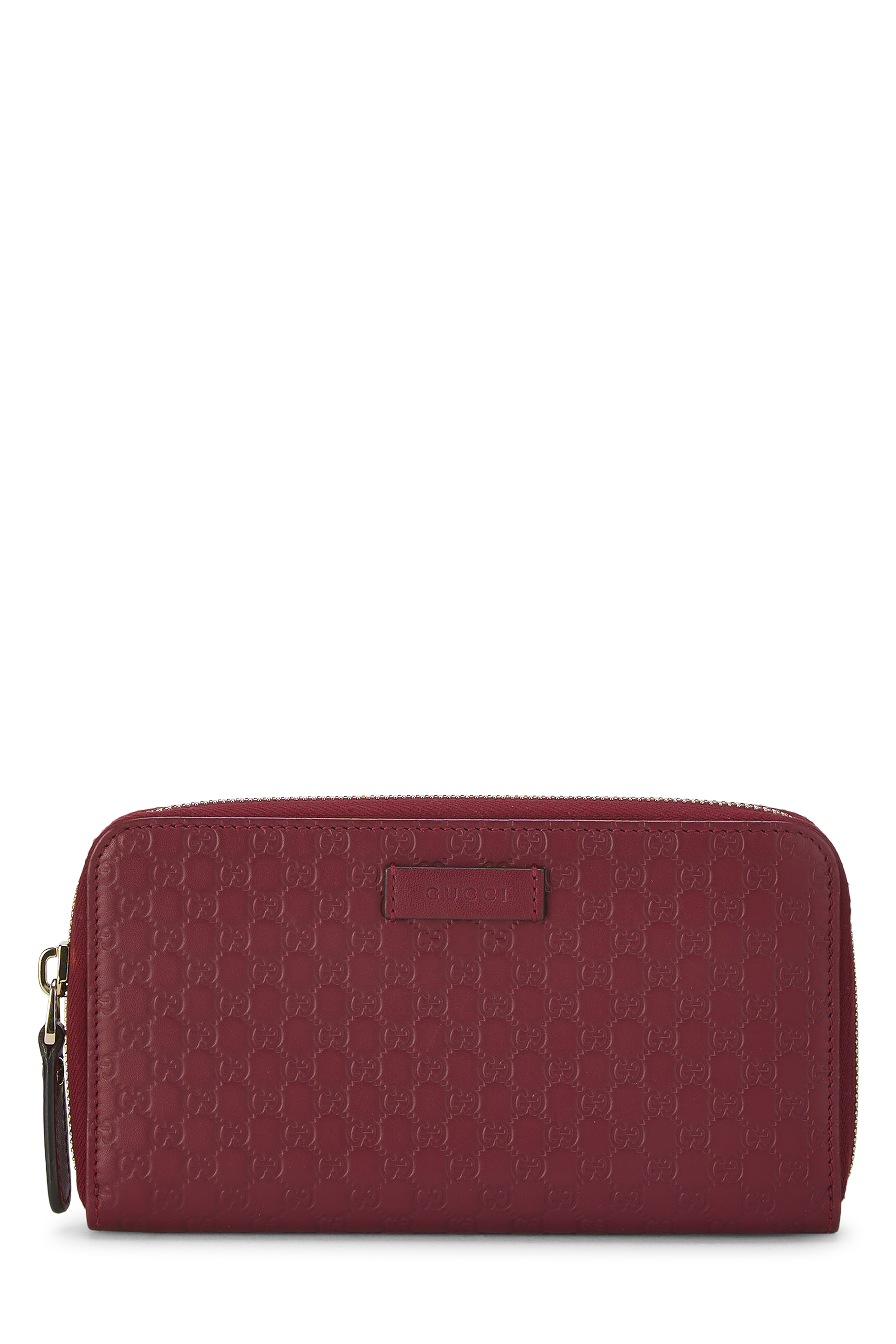 Women's Gucci Red Microguccissima Leather Zip Around Wallet in Red