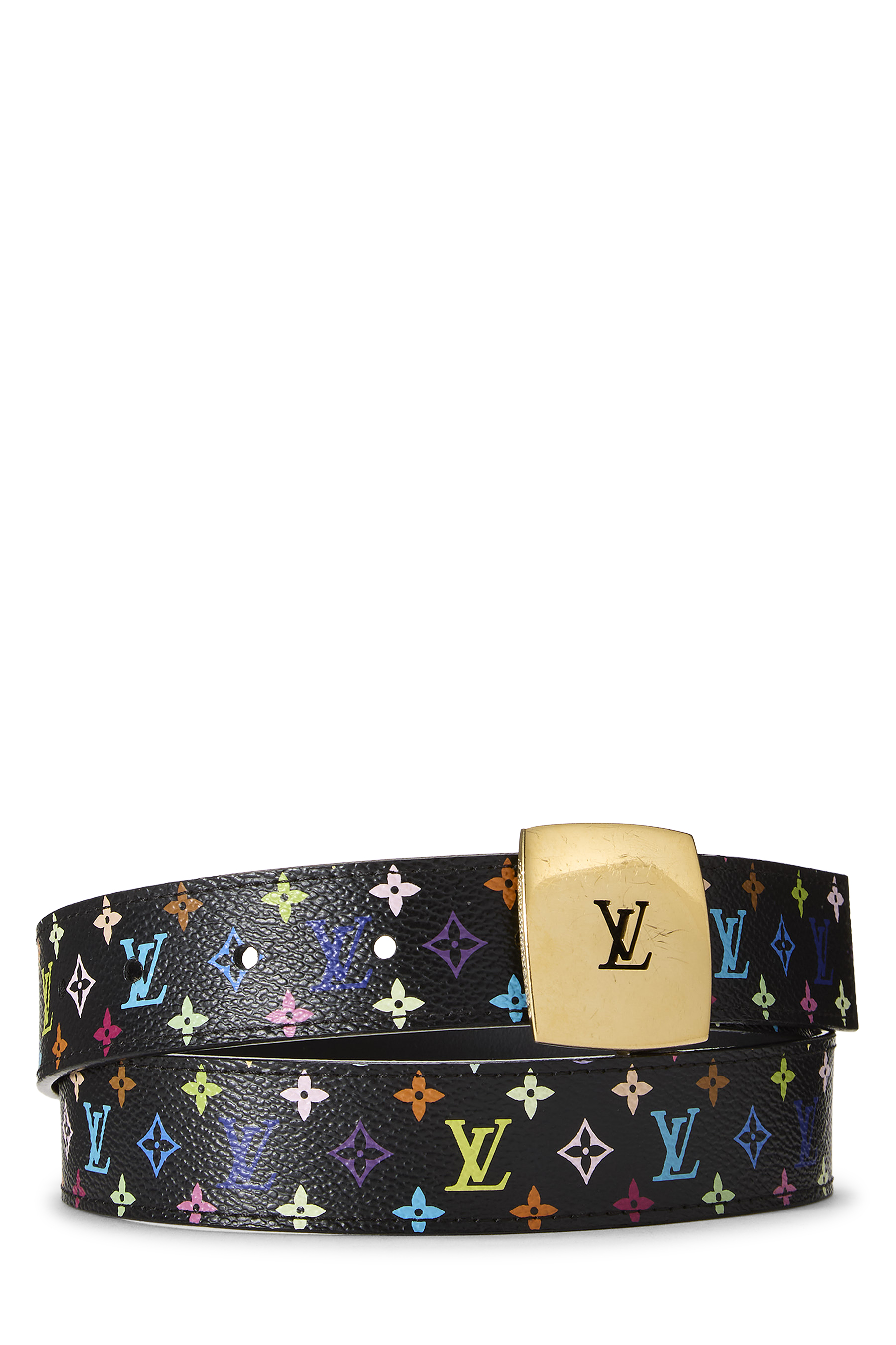 Women's Louis Vuitton Takashi Murakami X Louis Vuitton Black Monogram Multicolore Ceinture 85 in Black