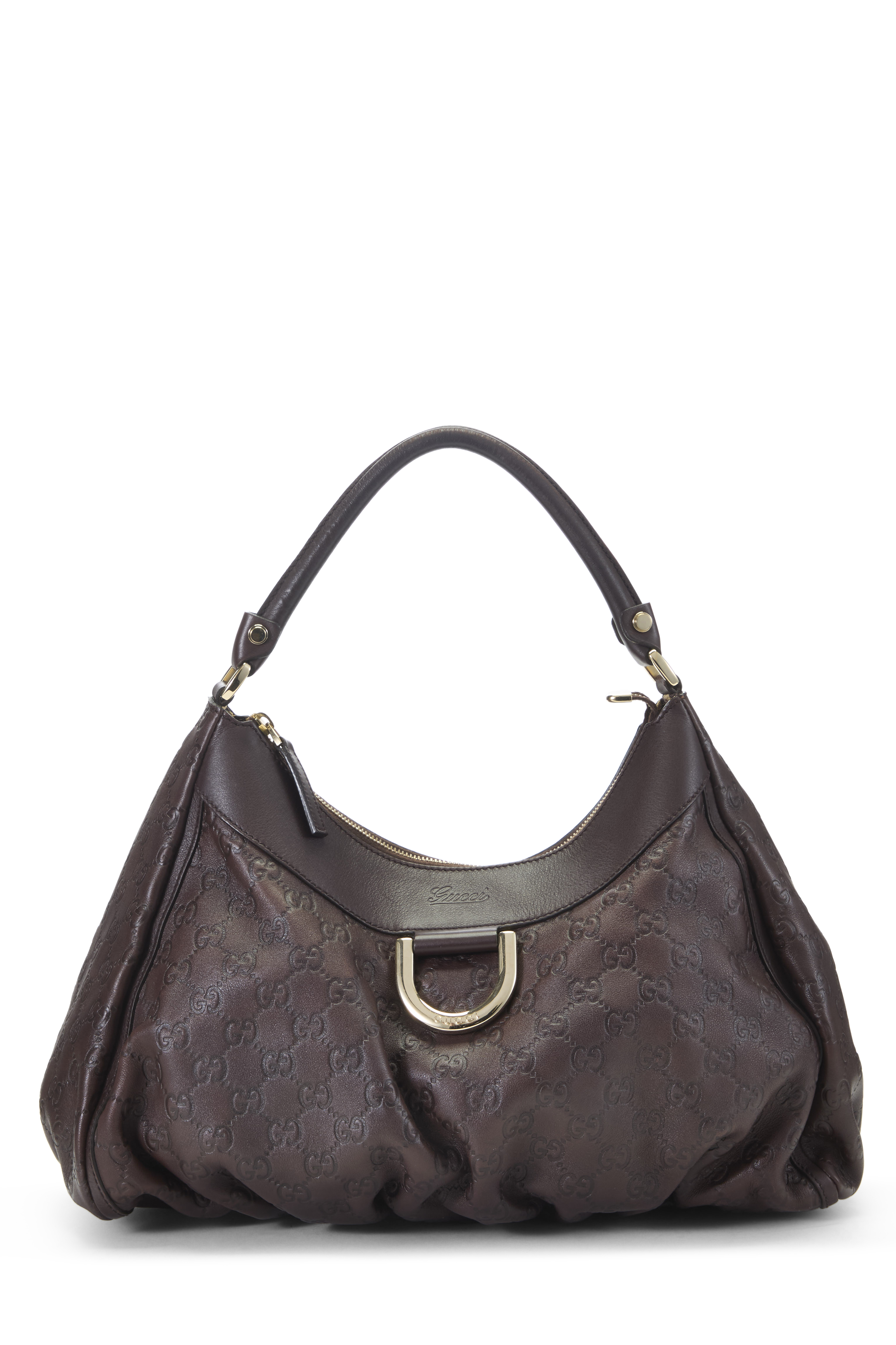 Women's Gucci Brown Guccissima D-Ring Abbey Shoulder Bag in Brown