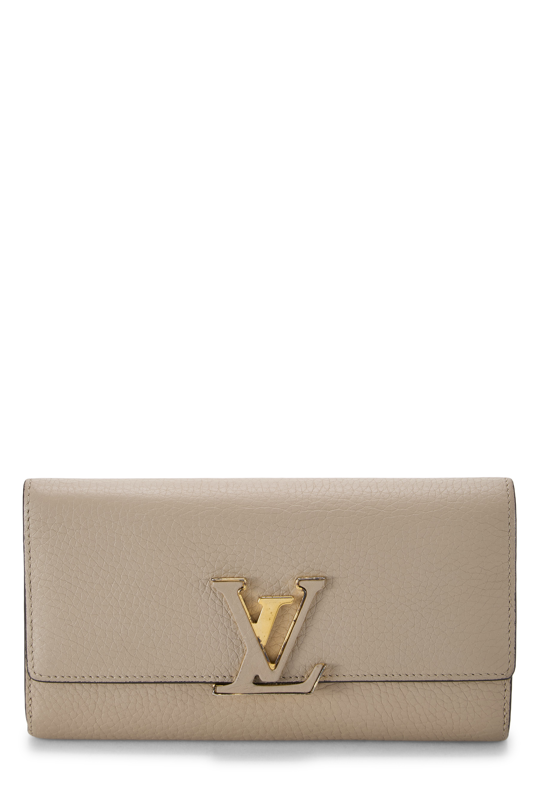 Women's Louis Vuitton Grey Taurillon Capucines Wallet in Grey
