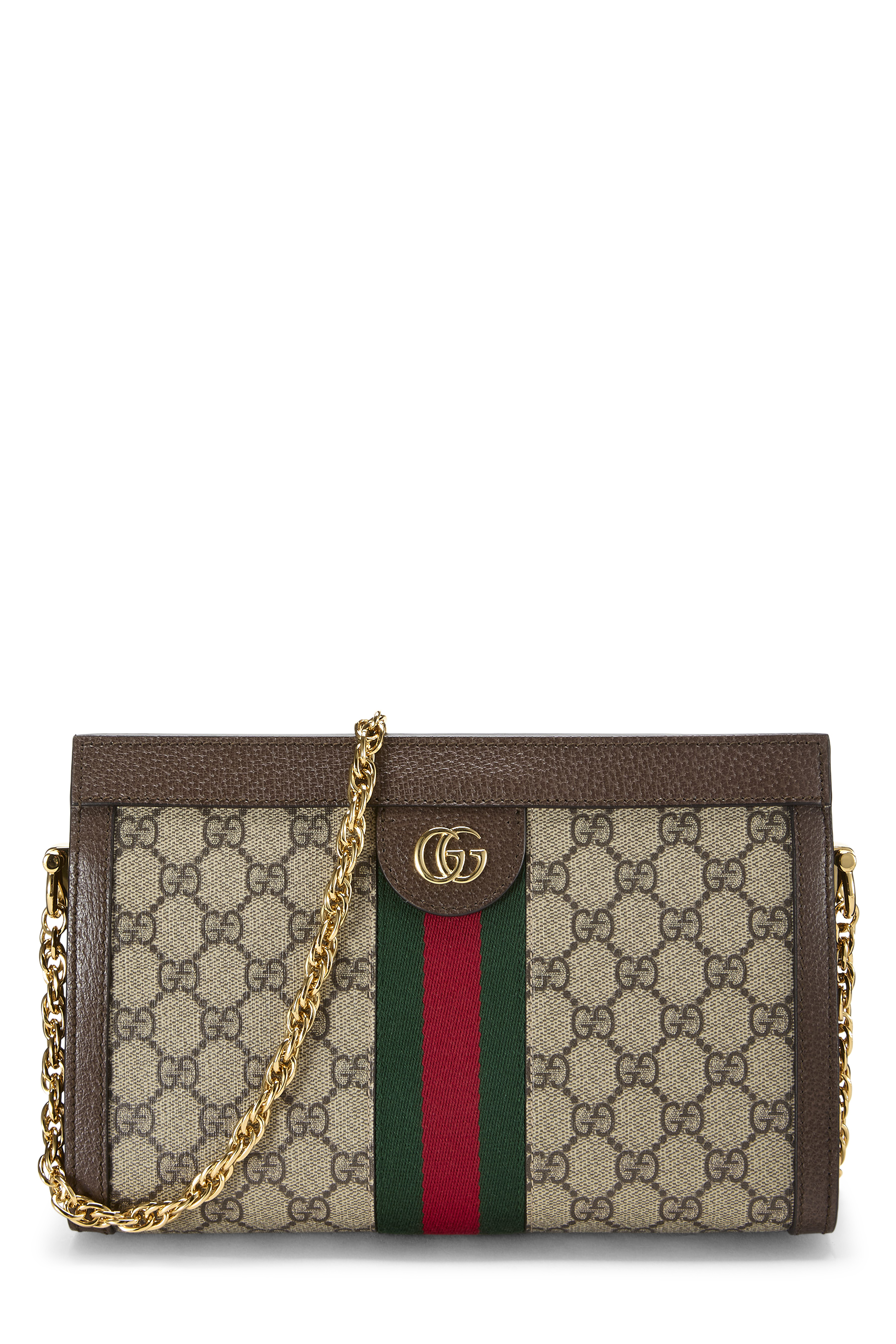 Women's Gucci Original GG Supreme Canvas Ophidia Shoulder Bag in Brown