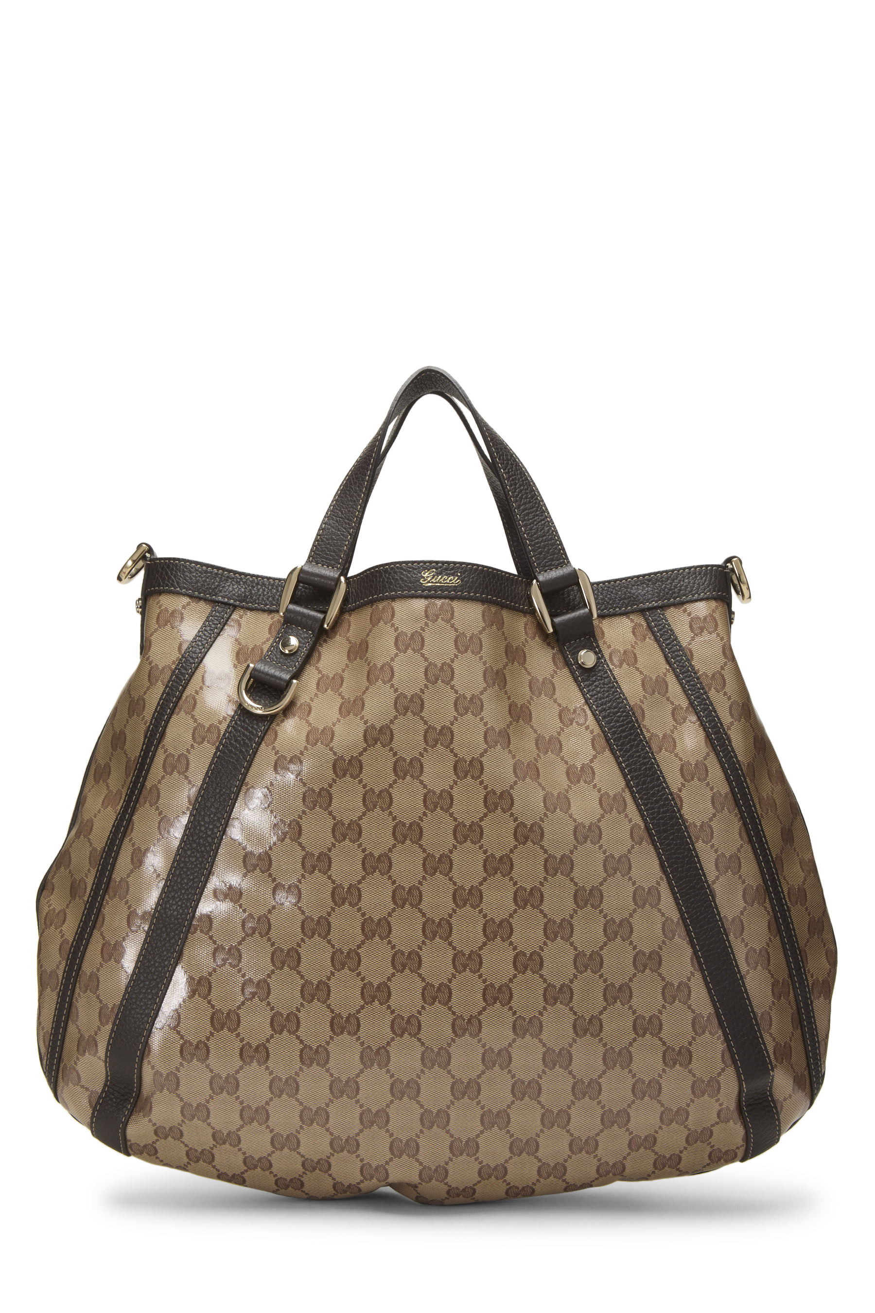 Women's Gucci Original GG Crystal Canvas Abbey Convertible Hobo in Brown
