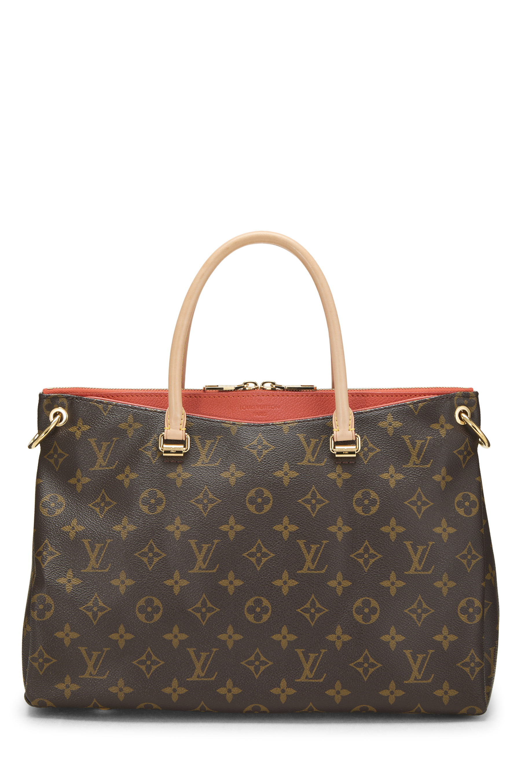 Women's Microfiber Louis Vuitton Orange Monogram Canvas Pallas in Orange