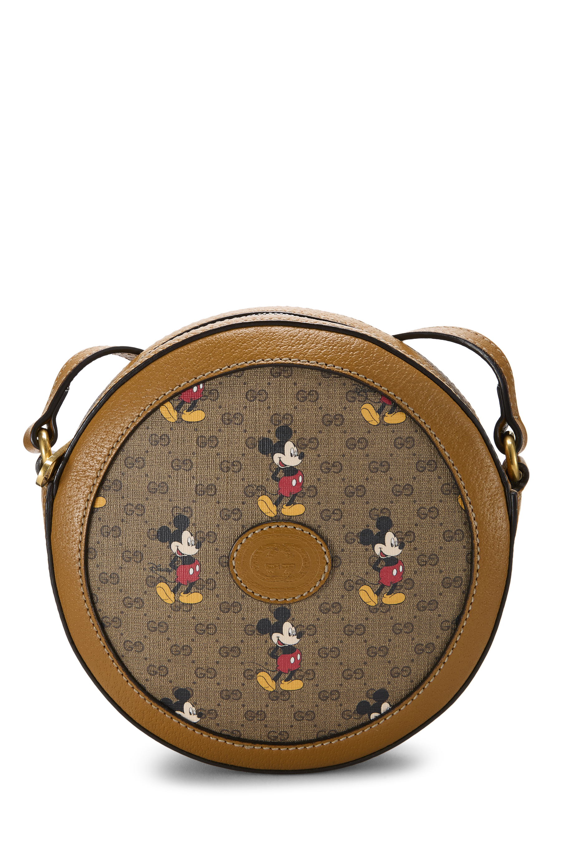 Women's Gucci Gucci x Disney Brown GG Supreme Canvas Mickey Mouse Round Crossbody in Brown