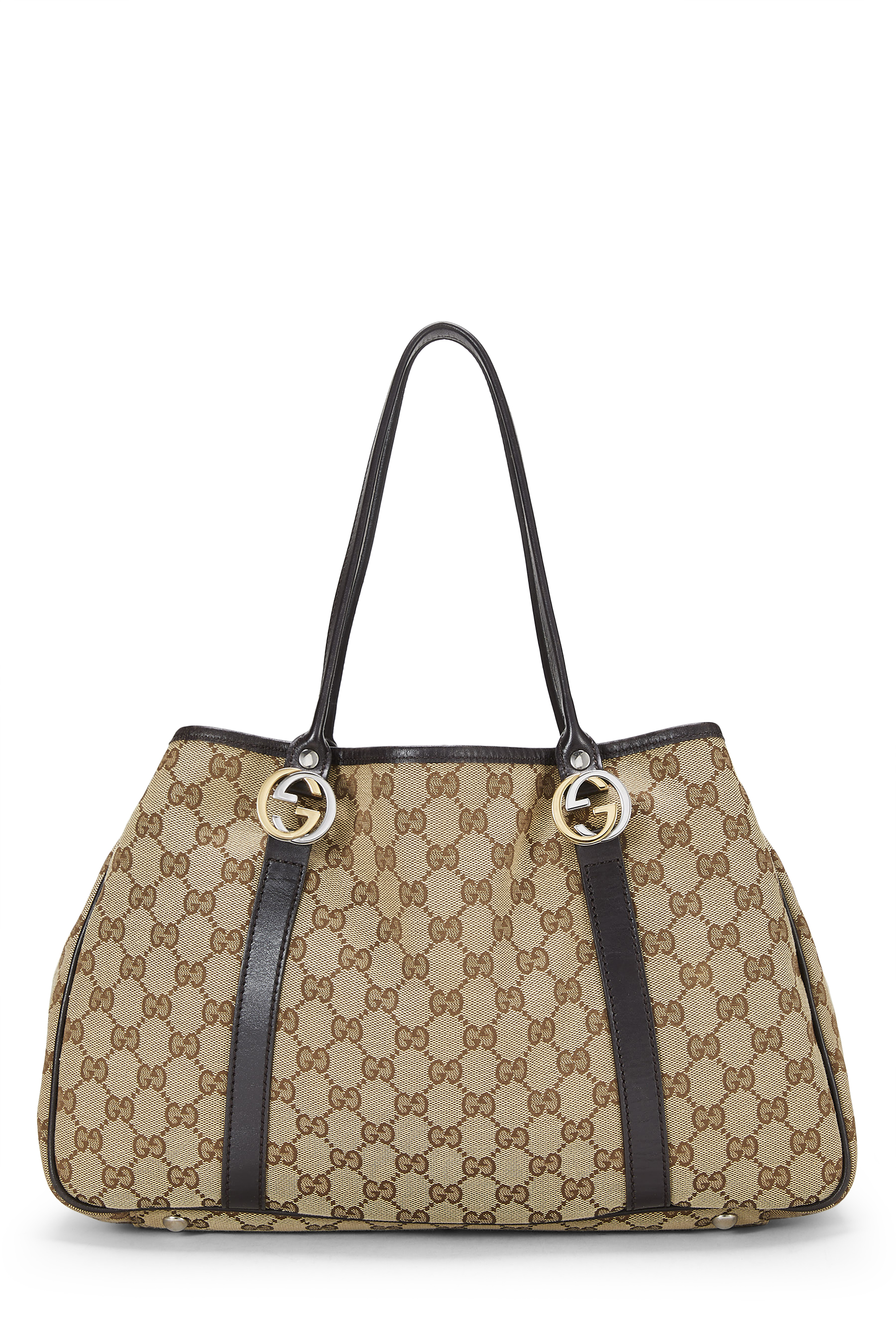 Women's Gucci Original GG Canvas Twins Tote in Brown