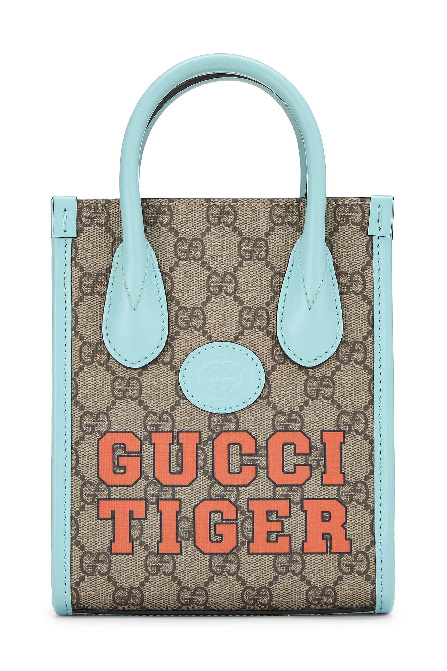 Women's Gucci Blue GG Supreme Canvas Interlocking GG Tote Mini in Blue Mini