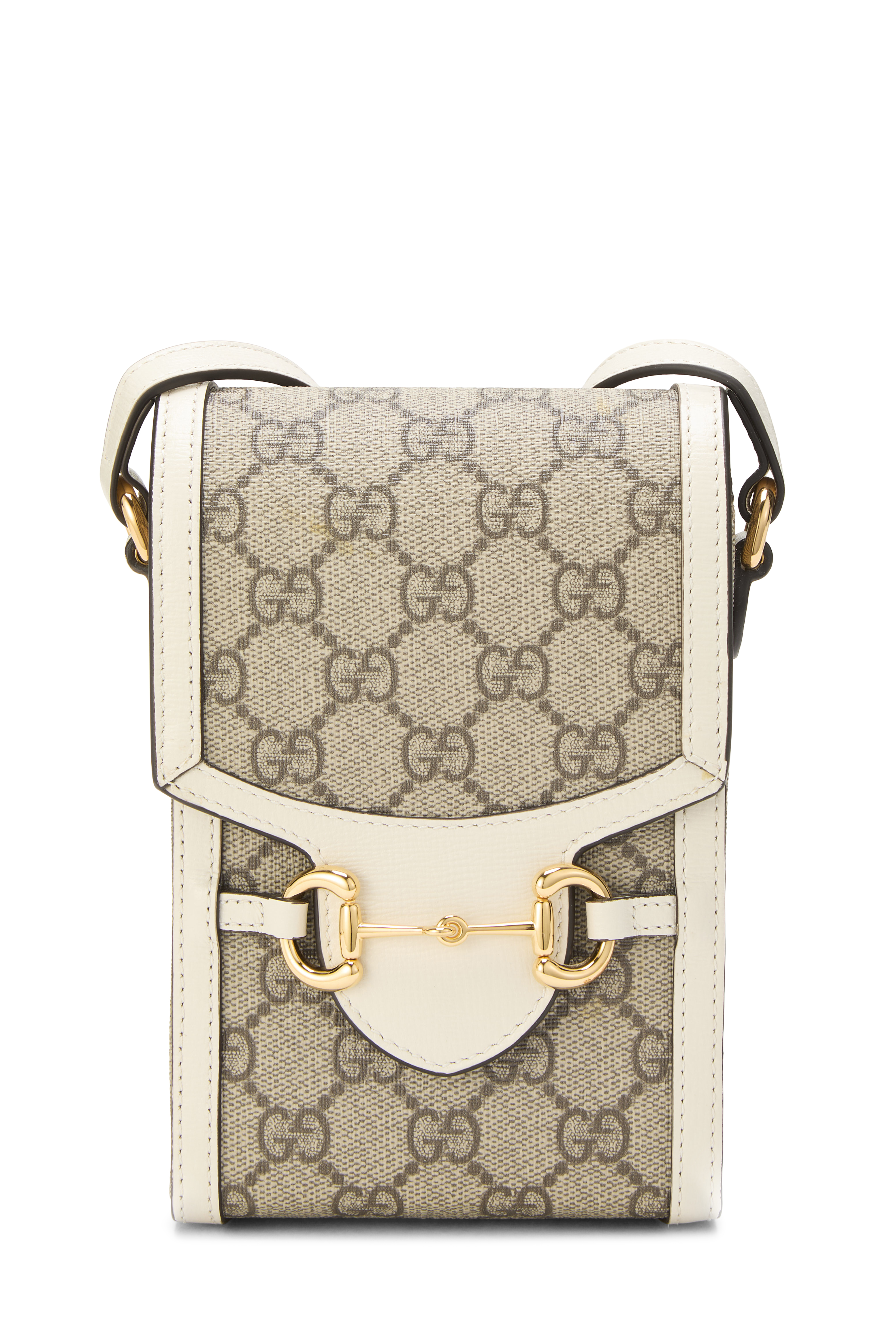 Women's Gucci Original GG Supreme Canvas Horsebit Crossbody Mini in White Mini