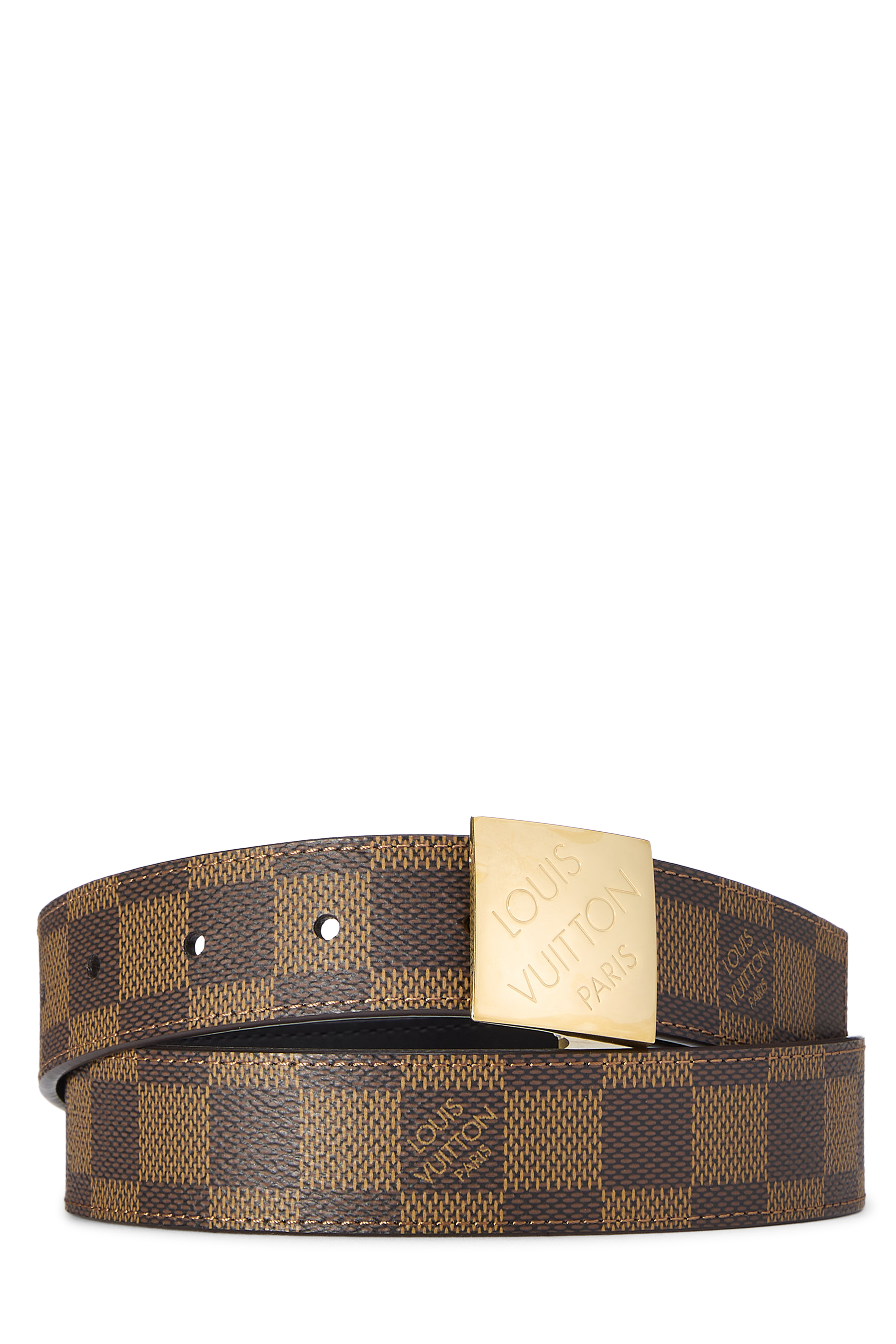 Women's Louis Vuitton Damier Ebene Ceinture Carre 80 in Brown